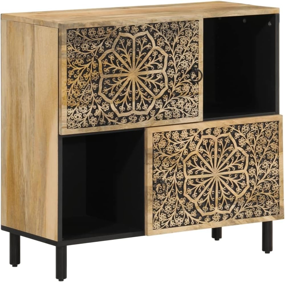 Découvrez l’Armoire Latérale vidaXL : Élégance et Rangement Optimal en Bois Massif de Manguier!
