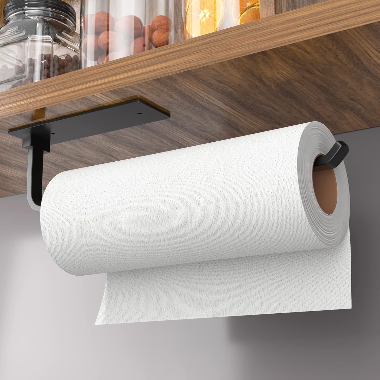 Découvrez le Porte-Rouleau de Cuisine Noir : Pratique et Élégant sans Perçage!