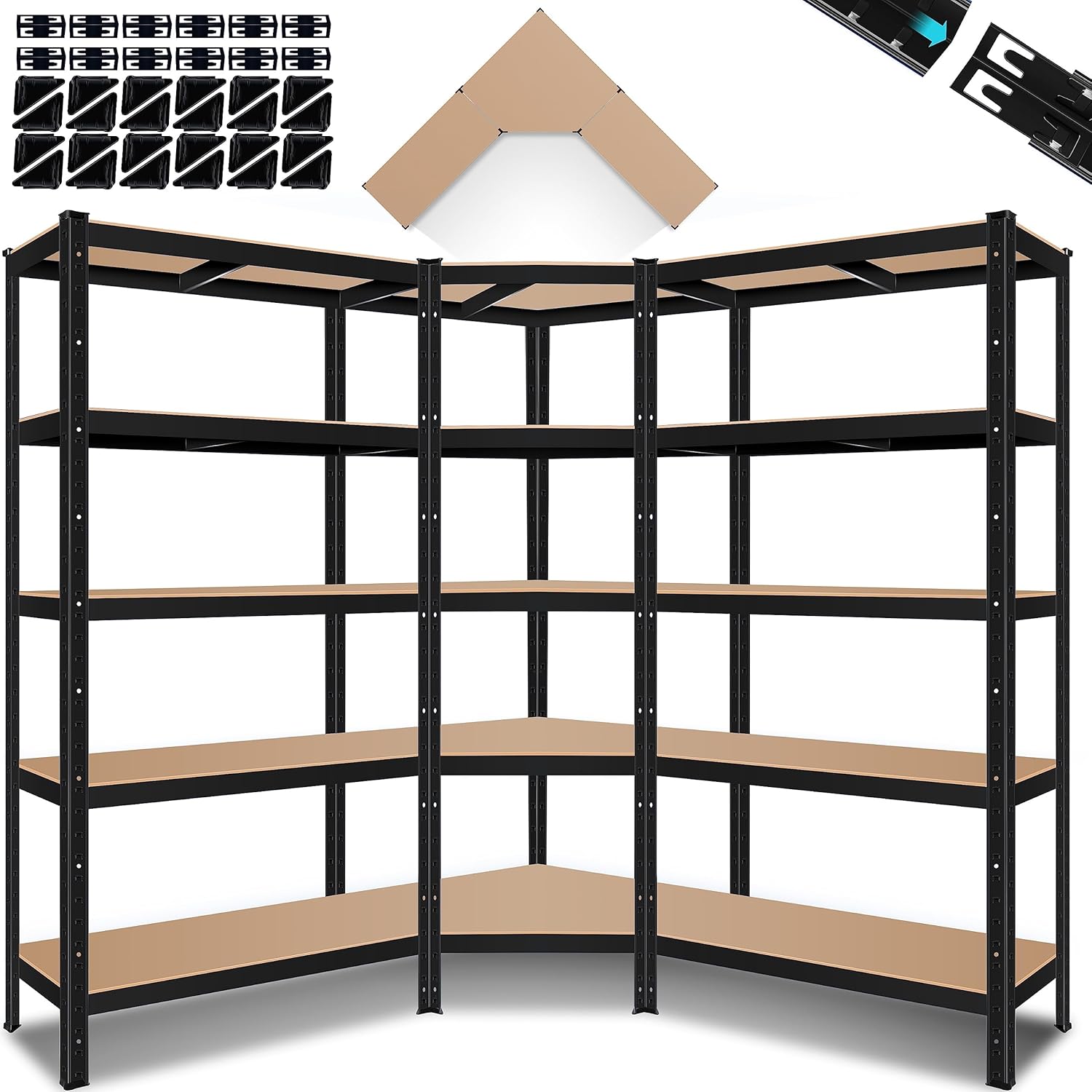 Maximisez votre espace avec le KESSER : Lot de 3 étagères métalliques robustes pour un rangement efficace!