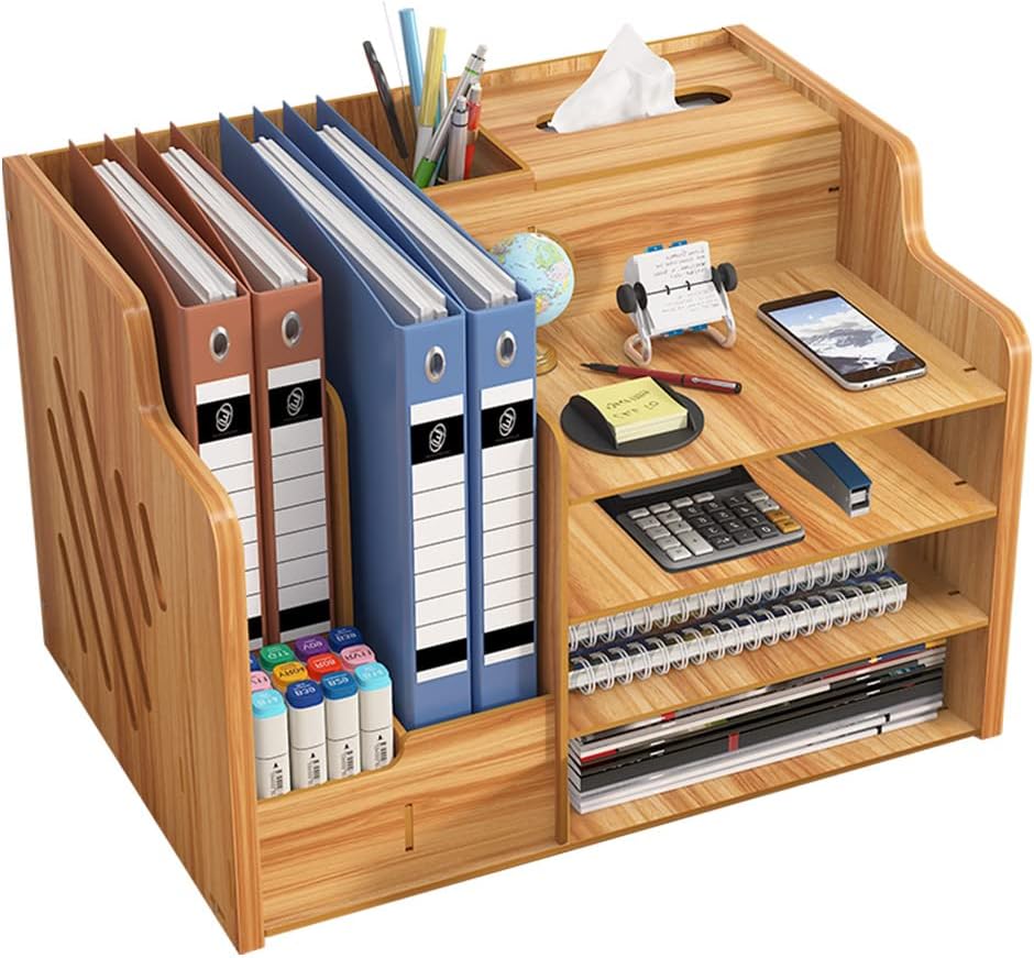 Maximisez votre Espace avec l’Organiseur de Bureau en Bois de Cerisier JB07!