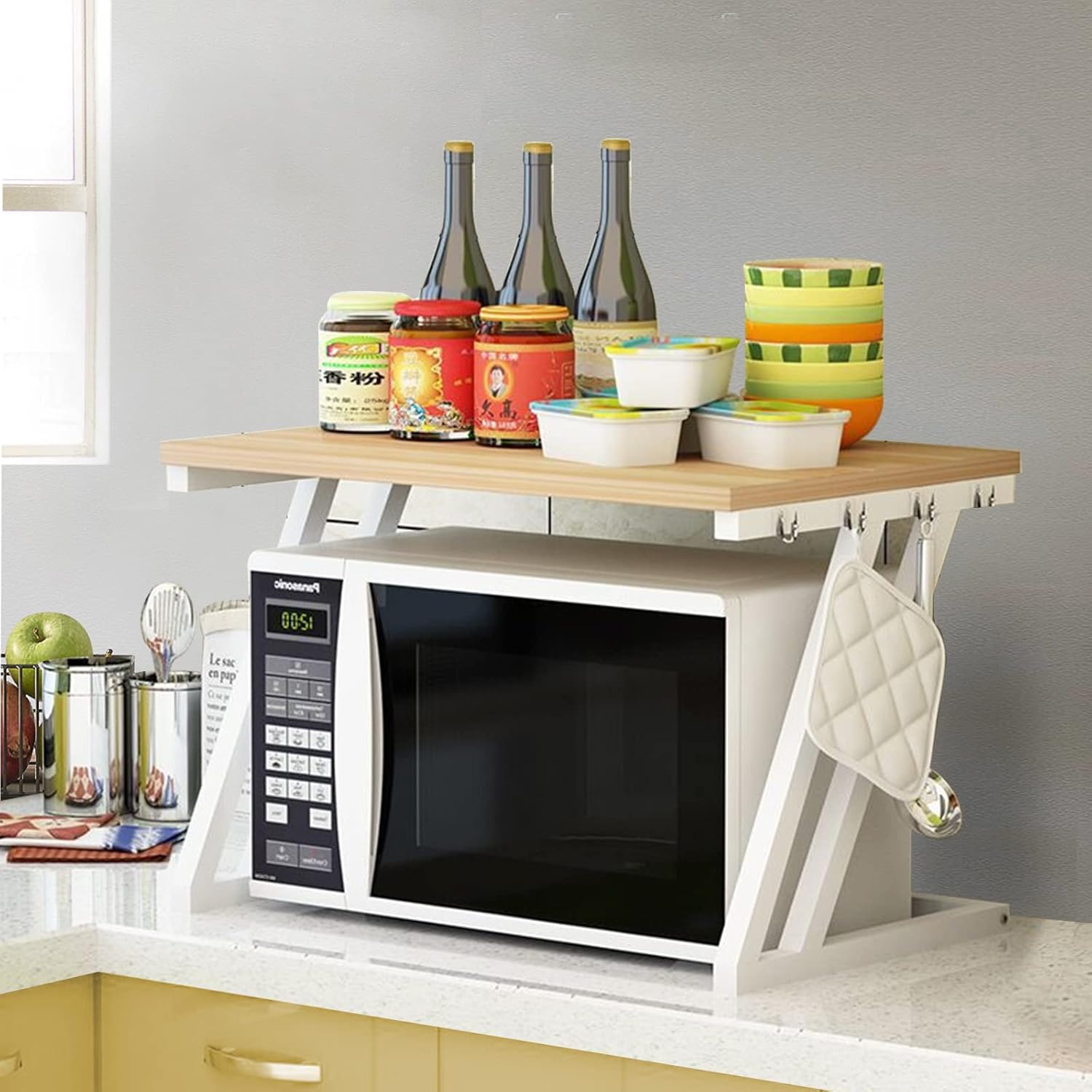 Optimisez Votre Cuisine avec l’Étagère en Bois RELOVE pour Micro-Ondes