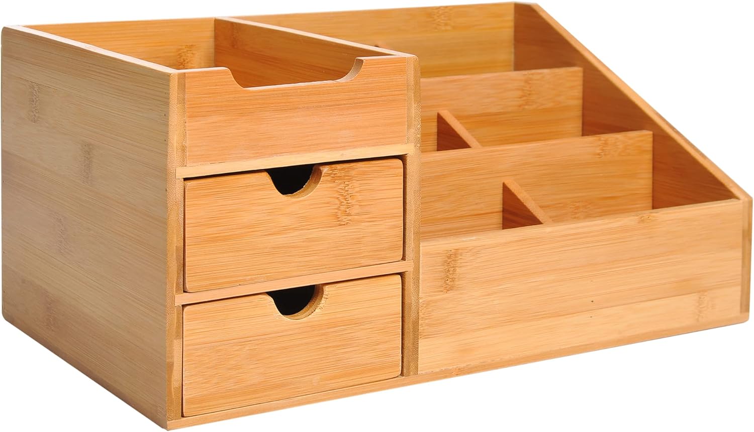 Optimisez votre Espace avec le HOMCOM Boite de Rangement de Bureau en Bambou!