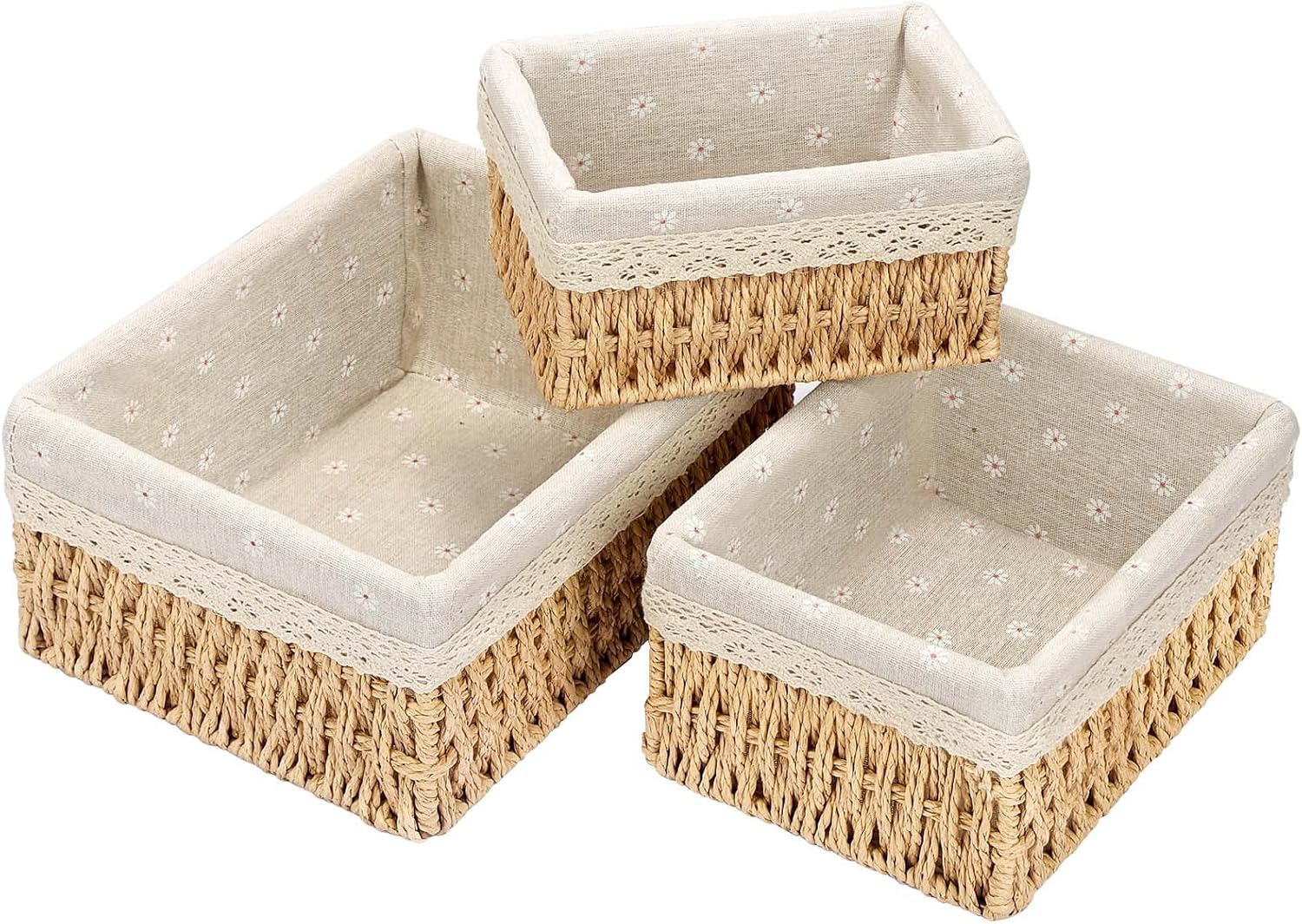Optimisez Votre Espace avec le Lot de 3 Paniers en Osier : Élégance et Rangement Pratique!