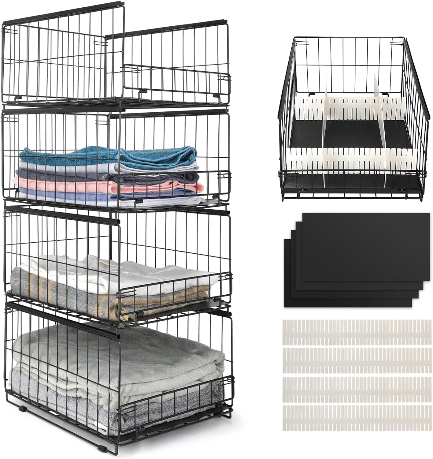 Optimisez Votre Espace avec le Lot de 4 Organisateurs Wuciray pour Armoire !