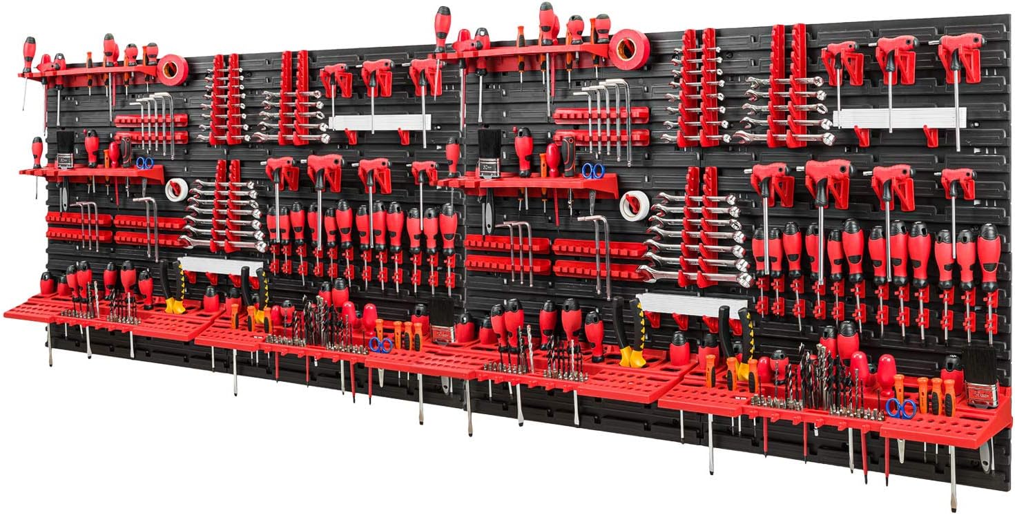 Optimisez Votre Espace avec le Panneau Perforé Plastique Mur à Outils : Le Kit de Rangement Idéal pour 116 Outils!