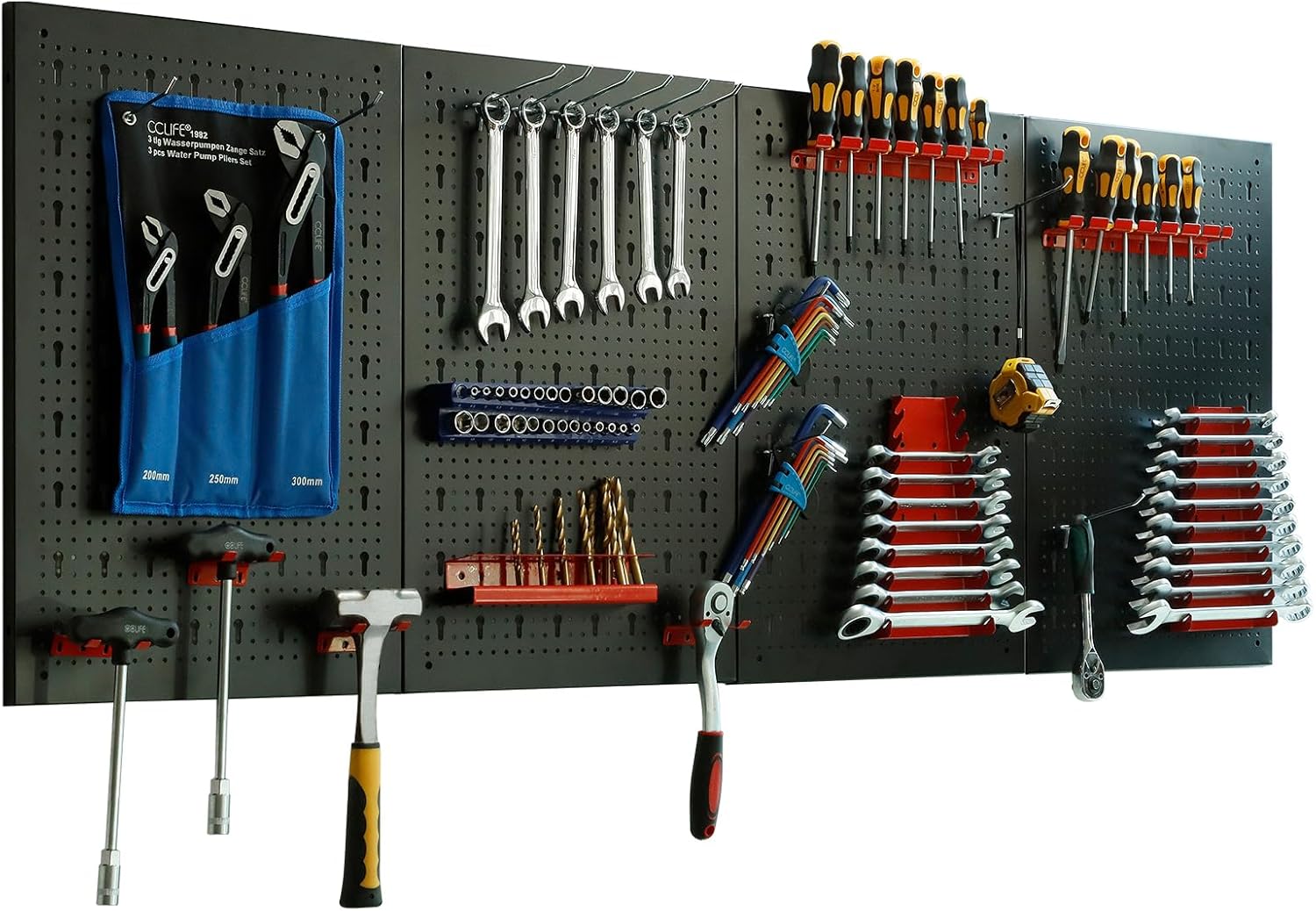 Optimisez Votre Espace avec le Panneau Porte Outils Mural CCLIFE : 37 Supports Inclus!