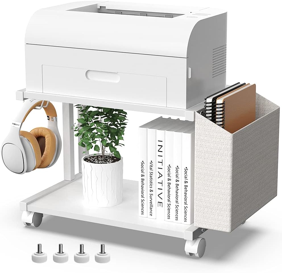 Optimisez votre espace avec le Support d’Imprimante VEDECASA : Praticité et Style en Bois!