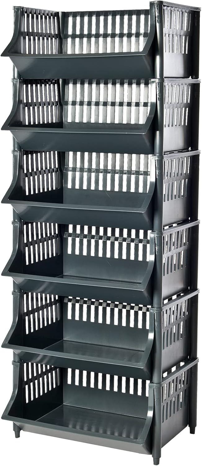 Optimisez Votre Espace avec l’Étagère ARTECSIS : 6 Niveaux de Rangement Modulable en Plastique!