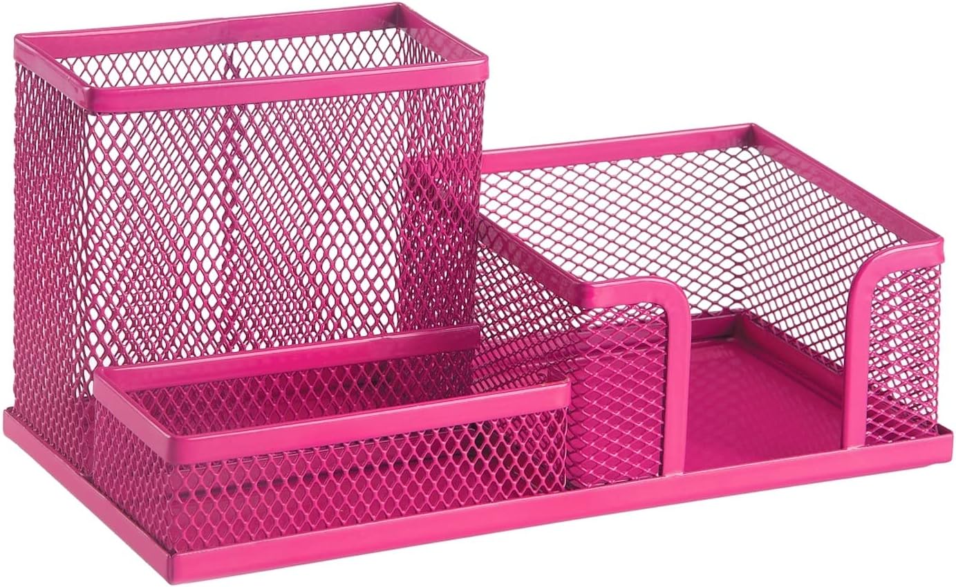 Optimisez votre Espace de Travail avec le Leviatan Organiseur de Bureau en Métal Rose !
