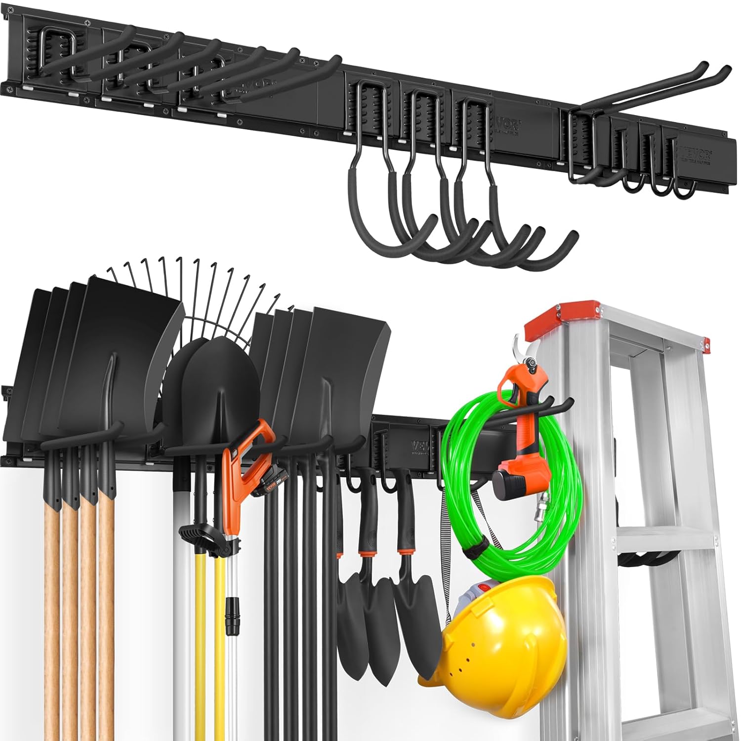Optimisez votre garage avec le Support Mural VEVOR : Charge jusqu’à 272 kg et 10 crochets réglables!