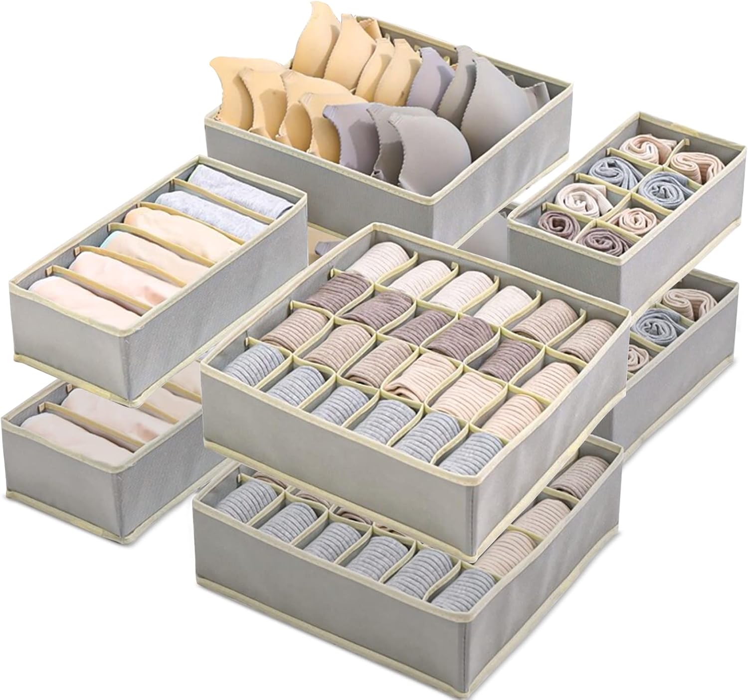 Optimisez Votre Rangement avec le Yidaxing Organisateur de Tiroir Pliable : 8 Compartiments pour Sous-vêtements, Chaussettes et Plus!