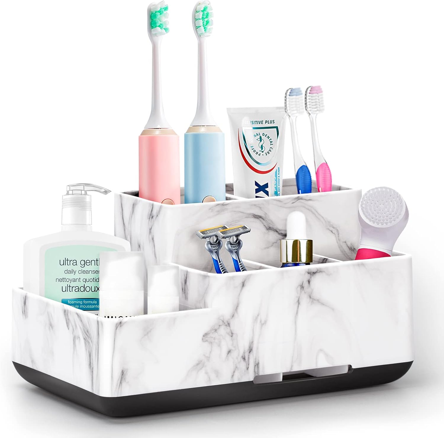 Optimisez Votre Salle de Bain avec le Support de Brosse à Dents Marbre Blanc!