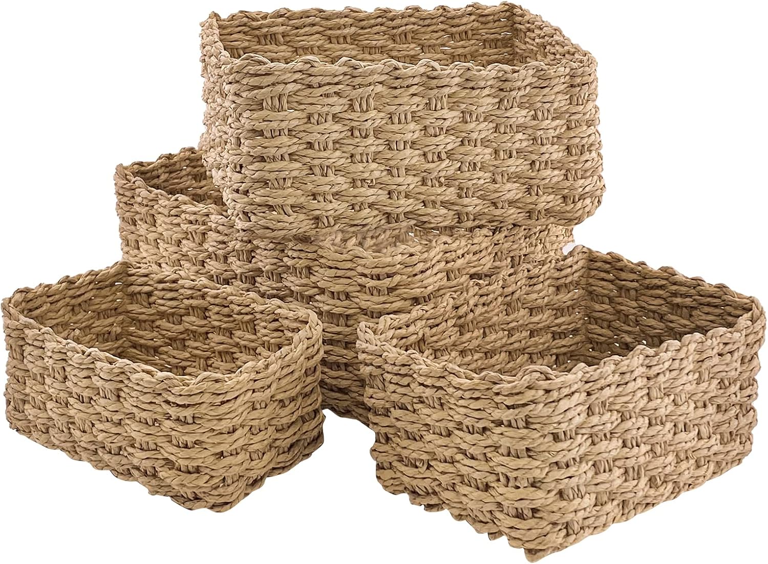 Organisez avec Style : Lot de 4 Paniers Enfants en Papier Bio pour Salle de Bain