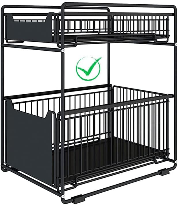 Organisez votre espace avec le LANTUS Panier de Rangement Coulissant à 2 Niveaux!