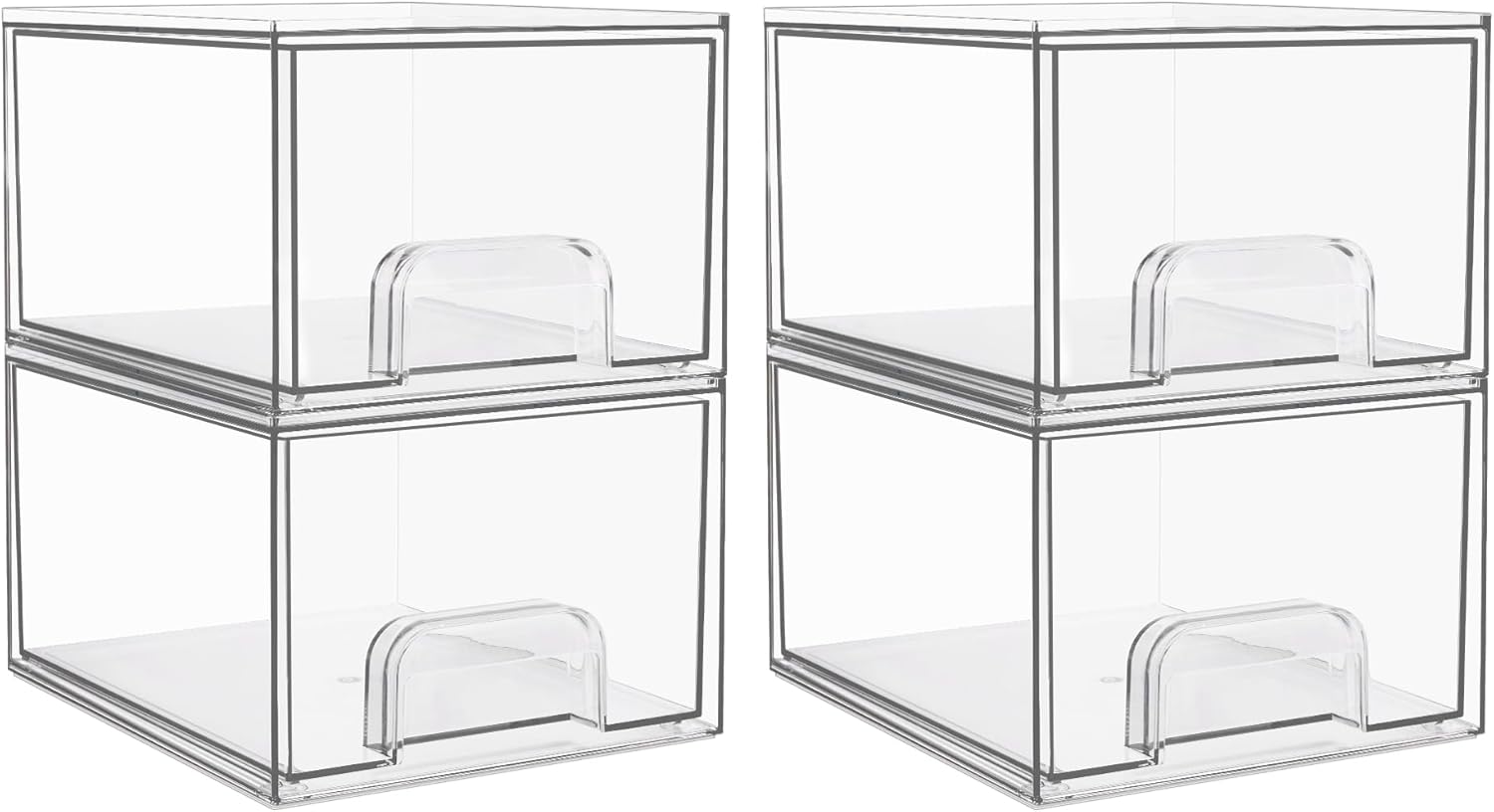 Organisez votre espace avec le Lot de 4 Tiroirs de Rangement Empilables Vtopmart !