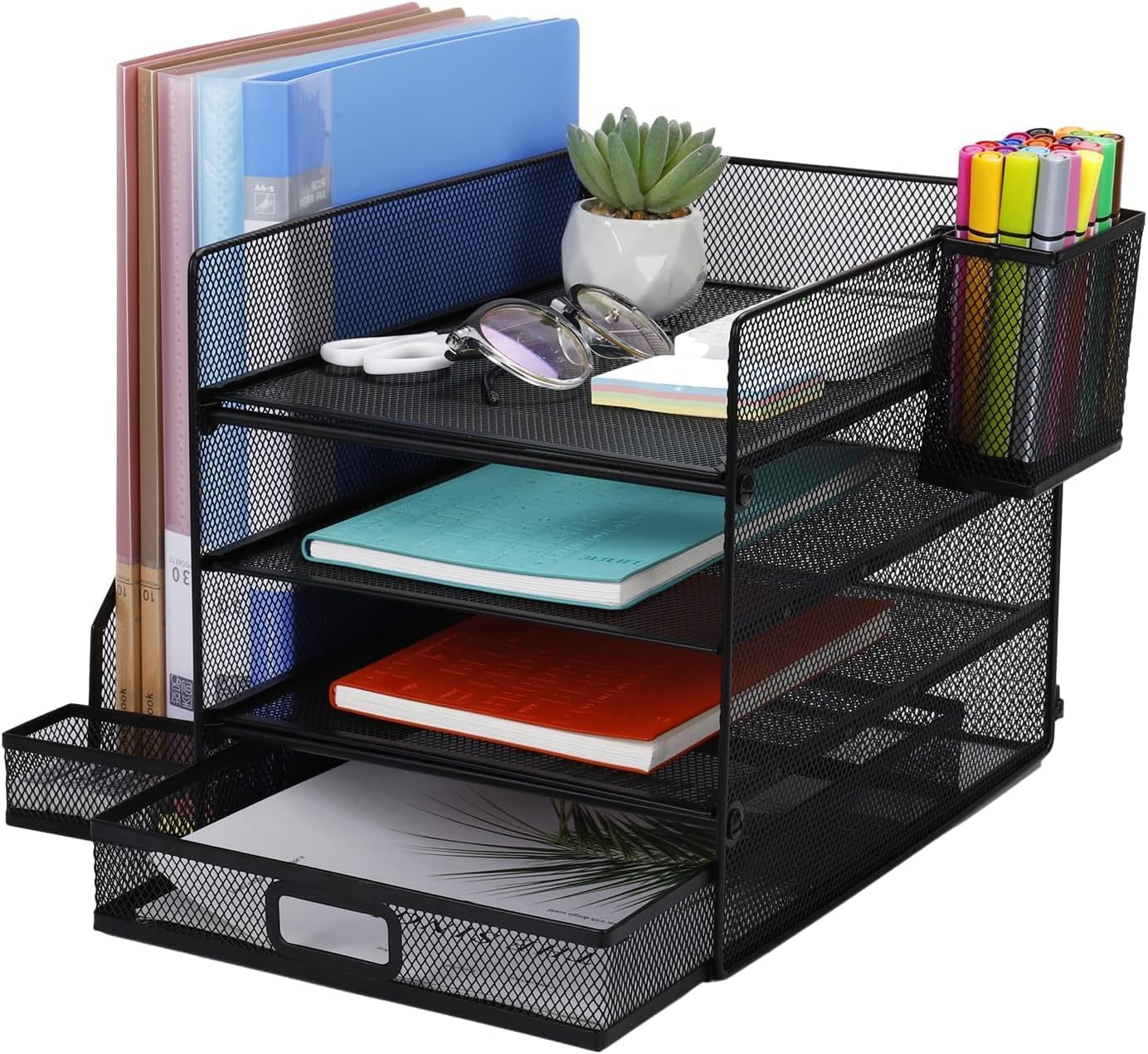 Réorganisez votre espace avec l’Organiseur de bureau en maille A4 : Efficacite et Style!