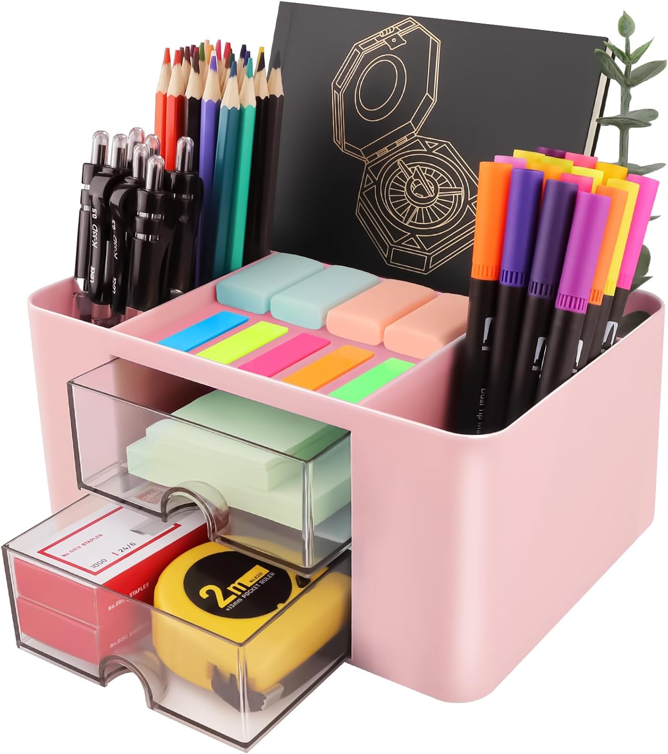 Réveillez votre Espace avec le DoDuo Organisateur de Bureau Multifonctionnel en Rose !