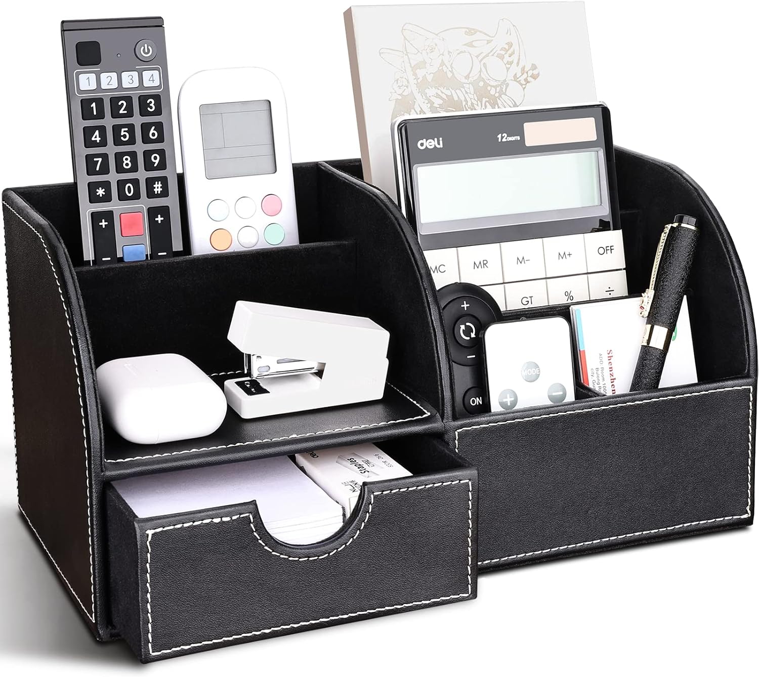 Transformez votre Espace avec le Richblue Organisateur de Bureau Multifonctions en Cuir!