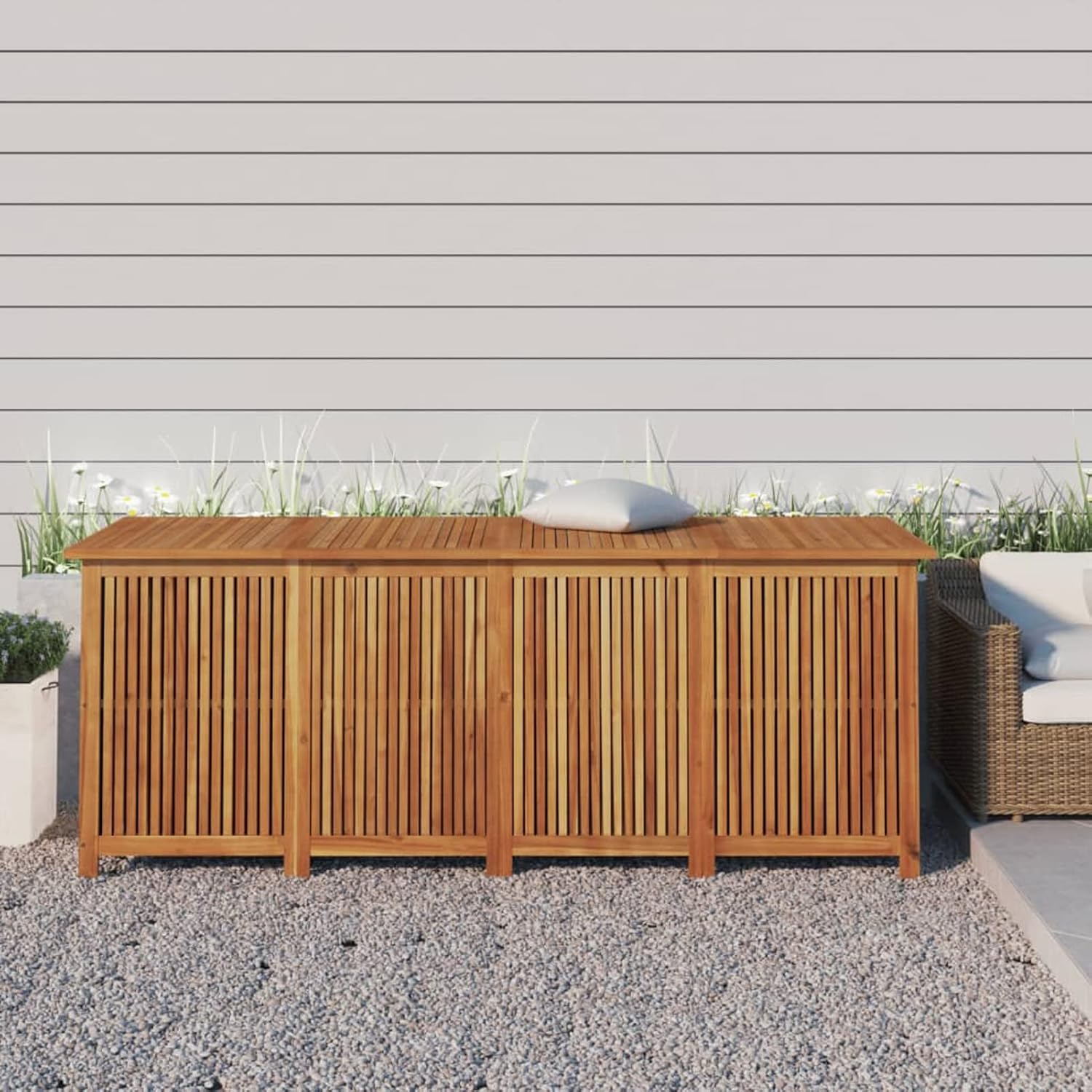Transformez votre espace extérieur avec la Boîte de Rangement Gecheer en Bois Massif !