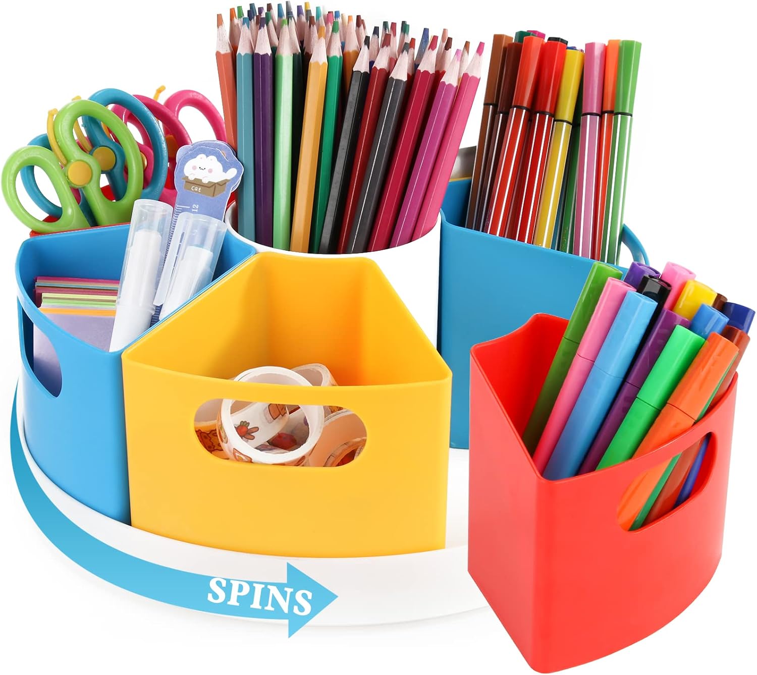 Boostez la Créativité de Vos Enfants avec l'Organiseur de Bureau Rotatif HMXLJJY !