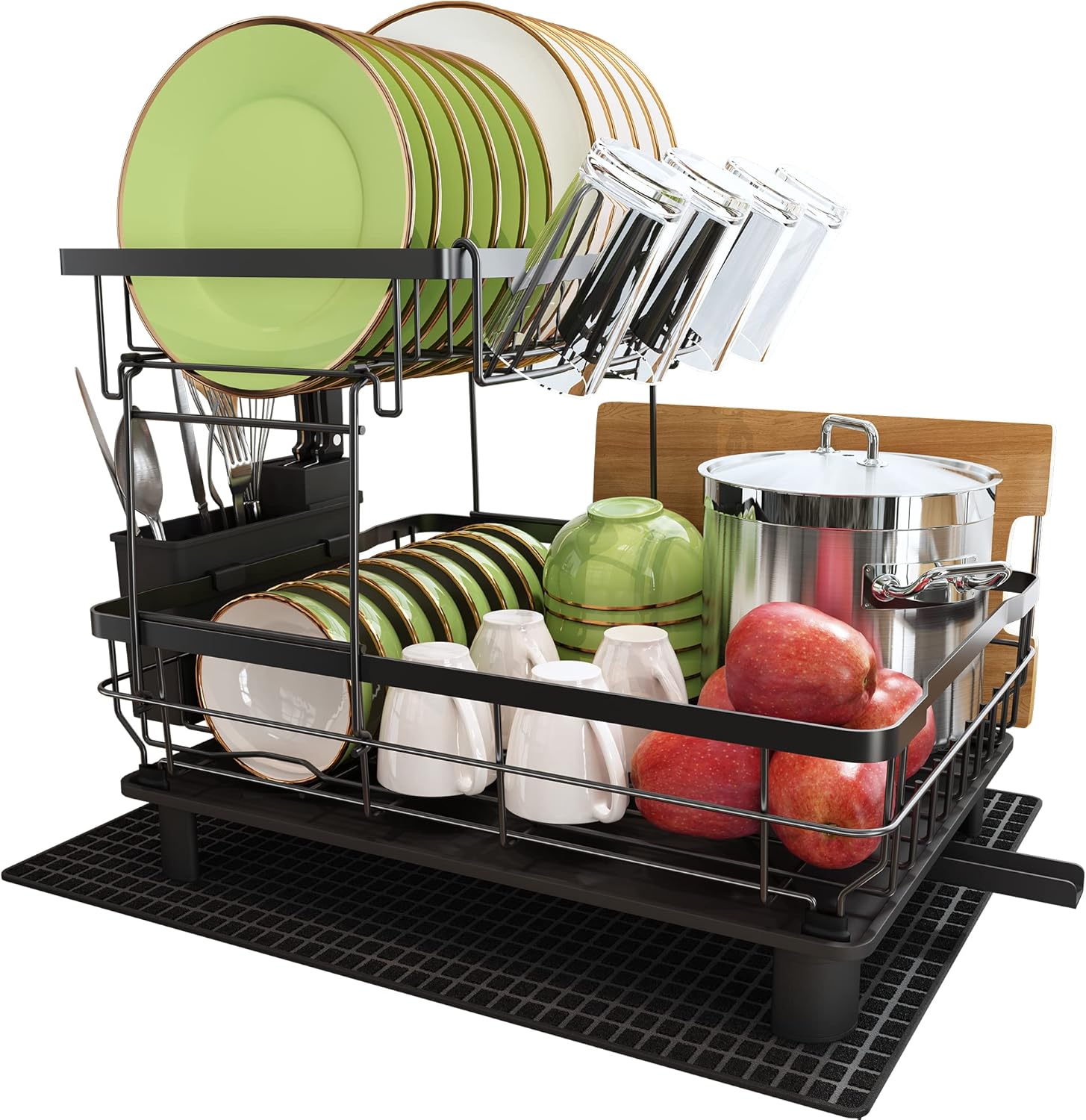 Découvrez l'égoutoire vaisselle 2 niveaux en inox : Praticité et style pour votre cuisine!