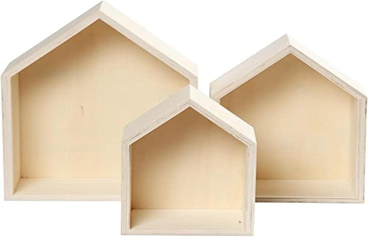Élément Décoratif Élégant : Découvrez les 3 Pièces Boîte en Bois Maison!