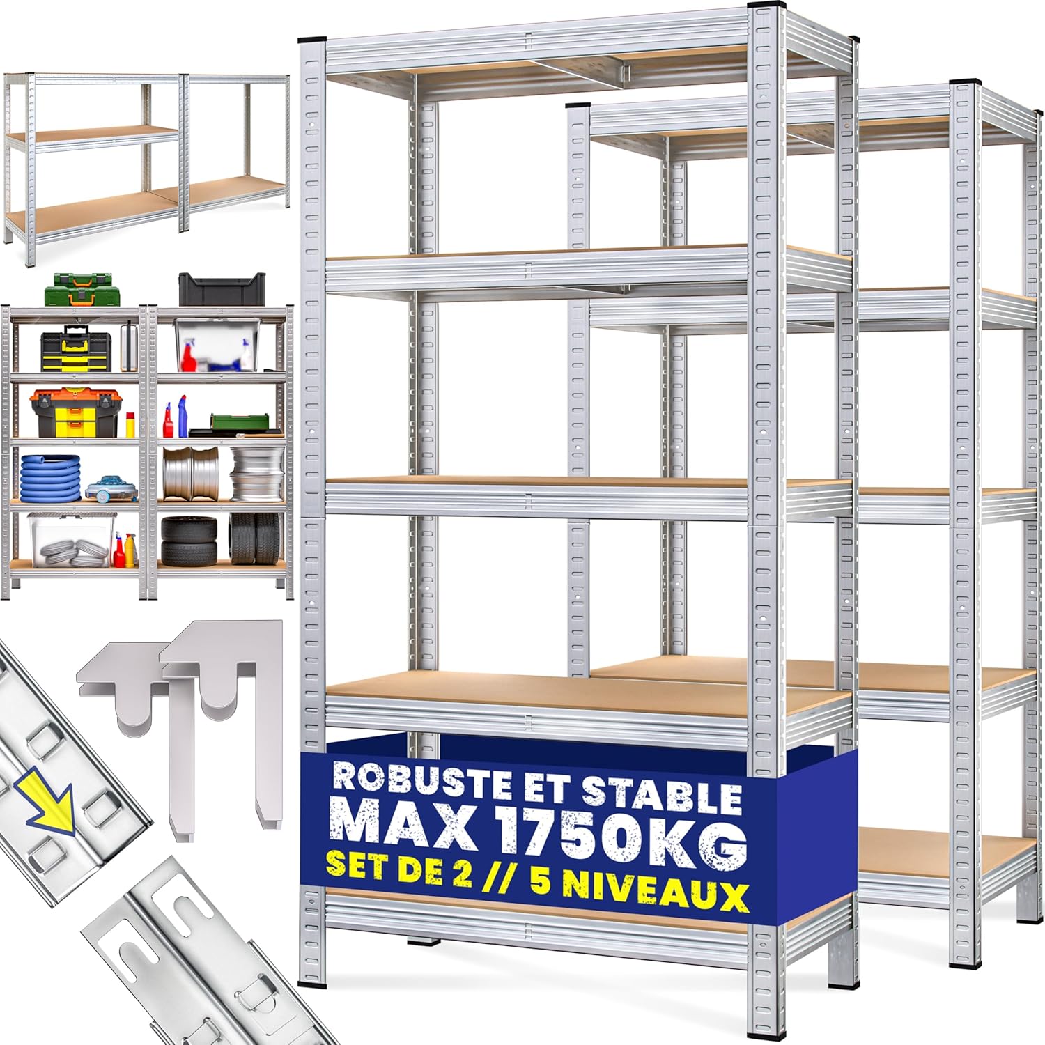 Maximisez votre espace avec les Étagères Métalliques Monzana® : Idéales pour Garage et Atelier