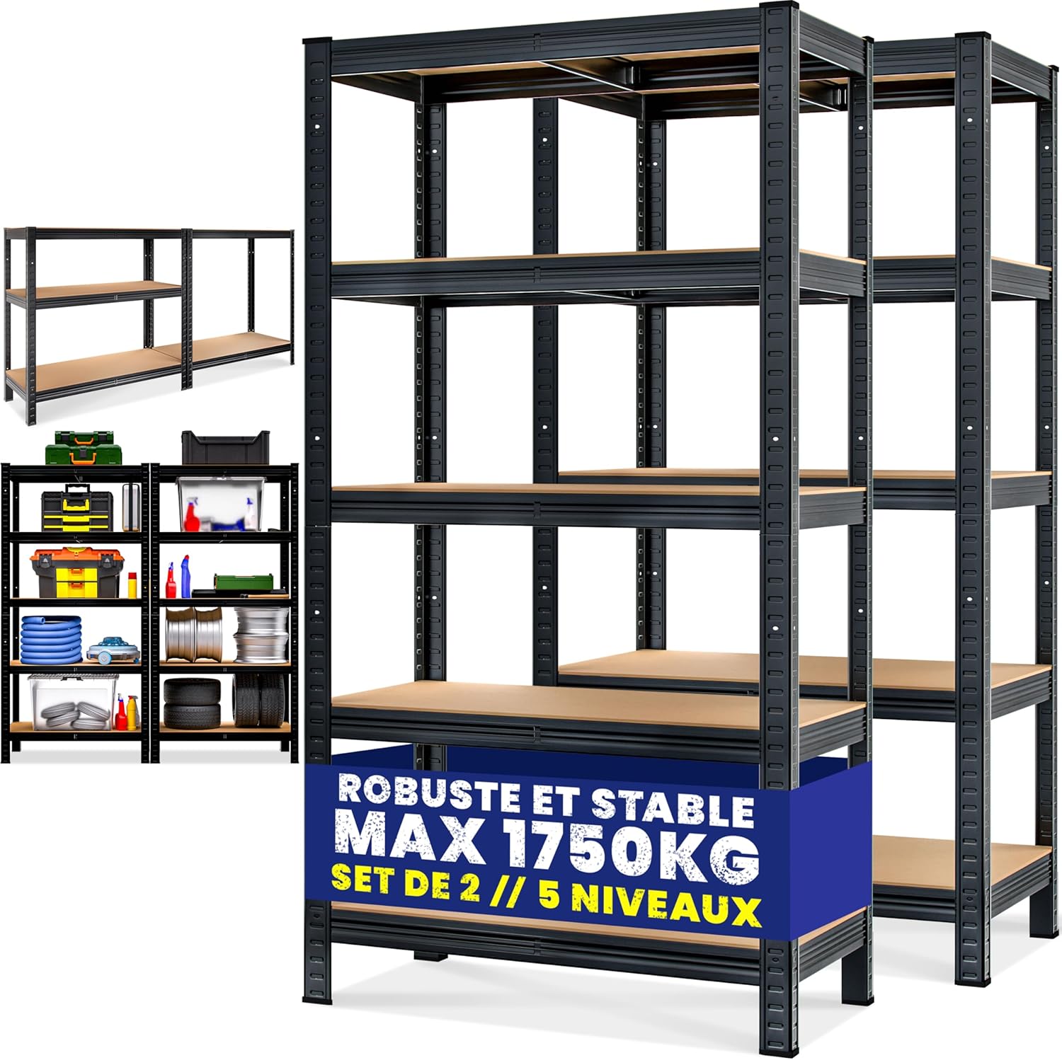 Maximisez votre Espace avec l'Étagère Métallique Monzana® : Idéale pour Garage et Atelier!