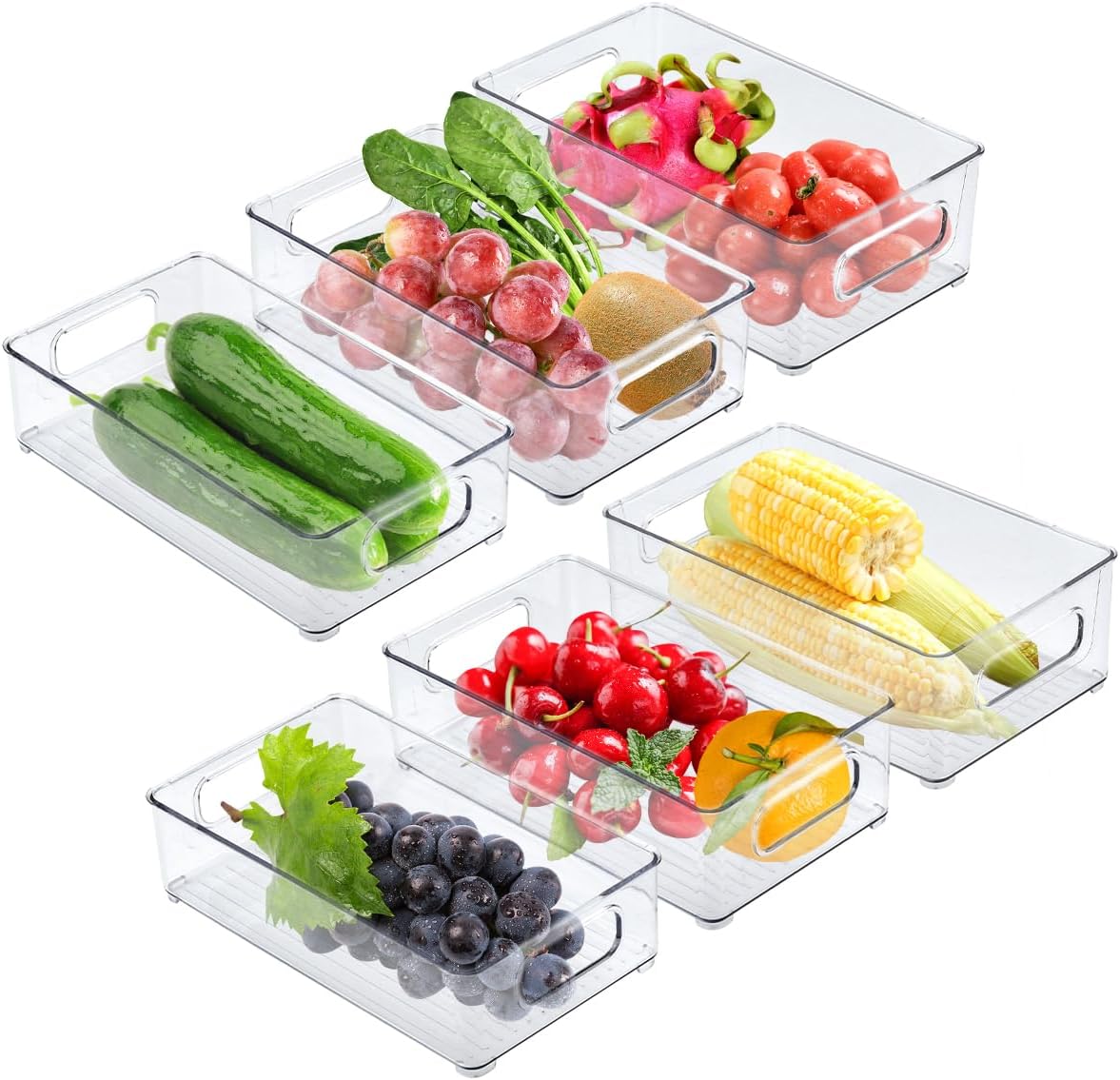 Maximisez Votre Frigo avec le HUMOKI : 6 Organisateurs Empilables pour un Rangement Optimal!