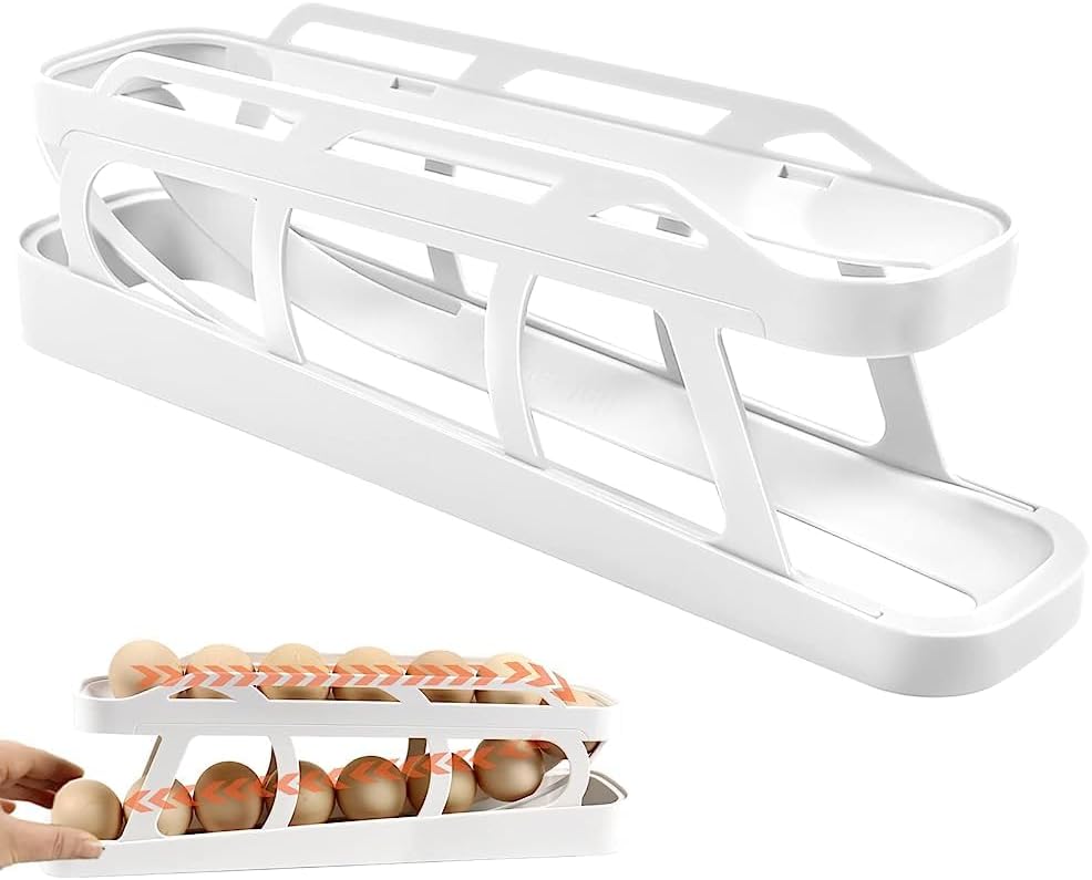 Optimisez Votre Cuisine avec le Distributeur d'Oeufs Gachiwar : Rangement Astucieux à 2 Niveaux!