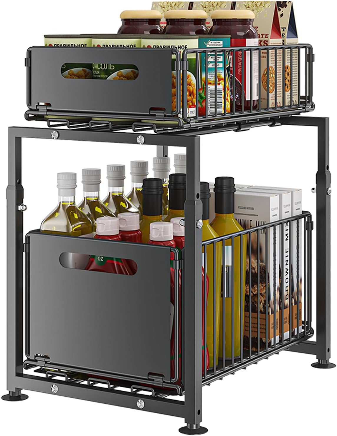 Optimisez Votre Cuisine avec le Rangement Sous Évier YunNasi : Organisateur Pratique à 2 Niveaux !