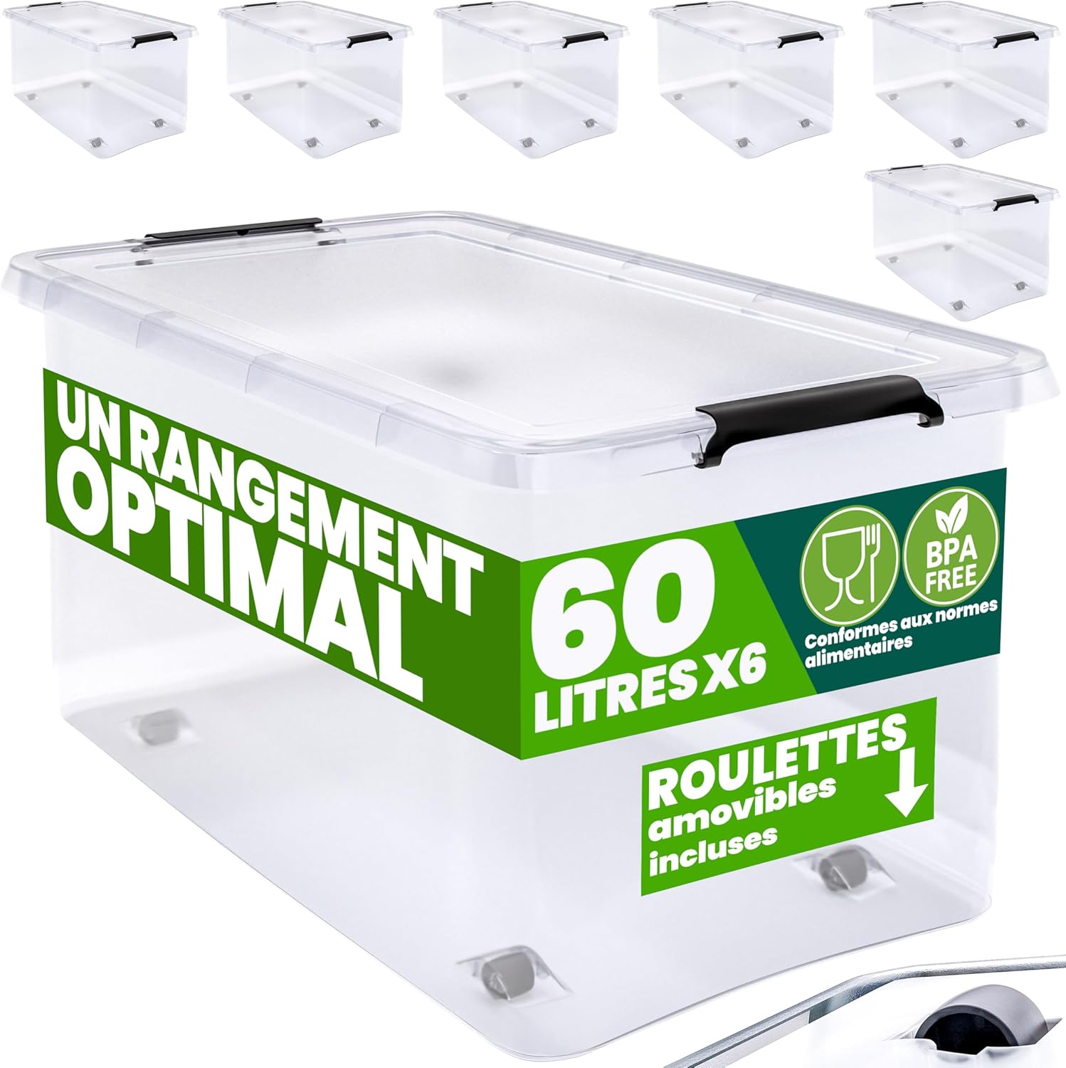 Optimisez votre Espace avec la Boîte de Rangement Deuba® 60L : Transparente, Empilable et Pratique!