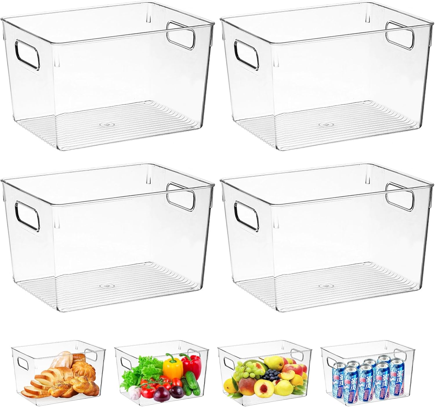 Optimisez votre espace avec le Focenat Lot de 4 Boîtes de Rangement Frigo Transparent!