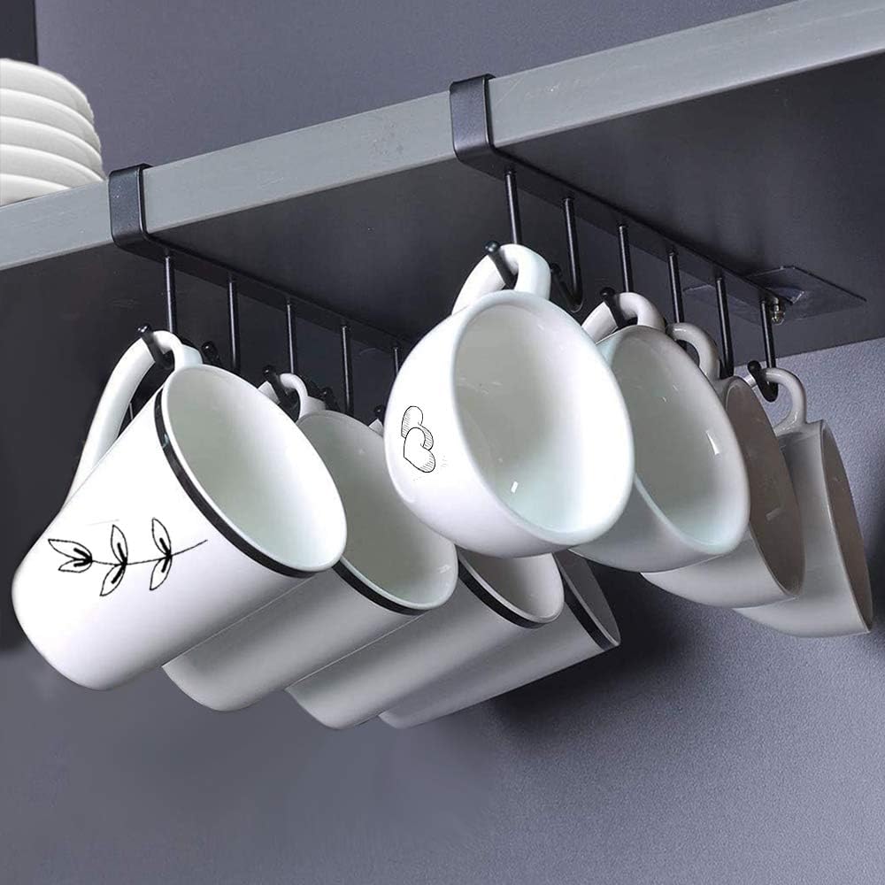 Optimisez Votre Espace avec le Lot de 2 Tasses Rangement Crochets KAIOEYUH !