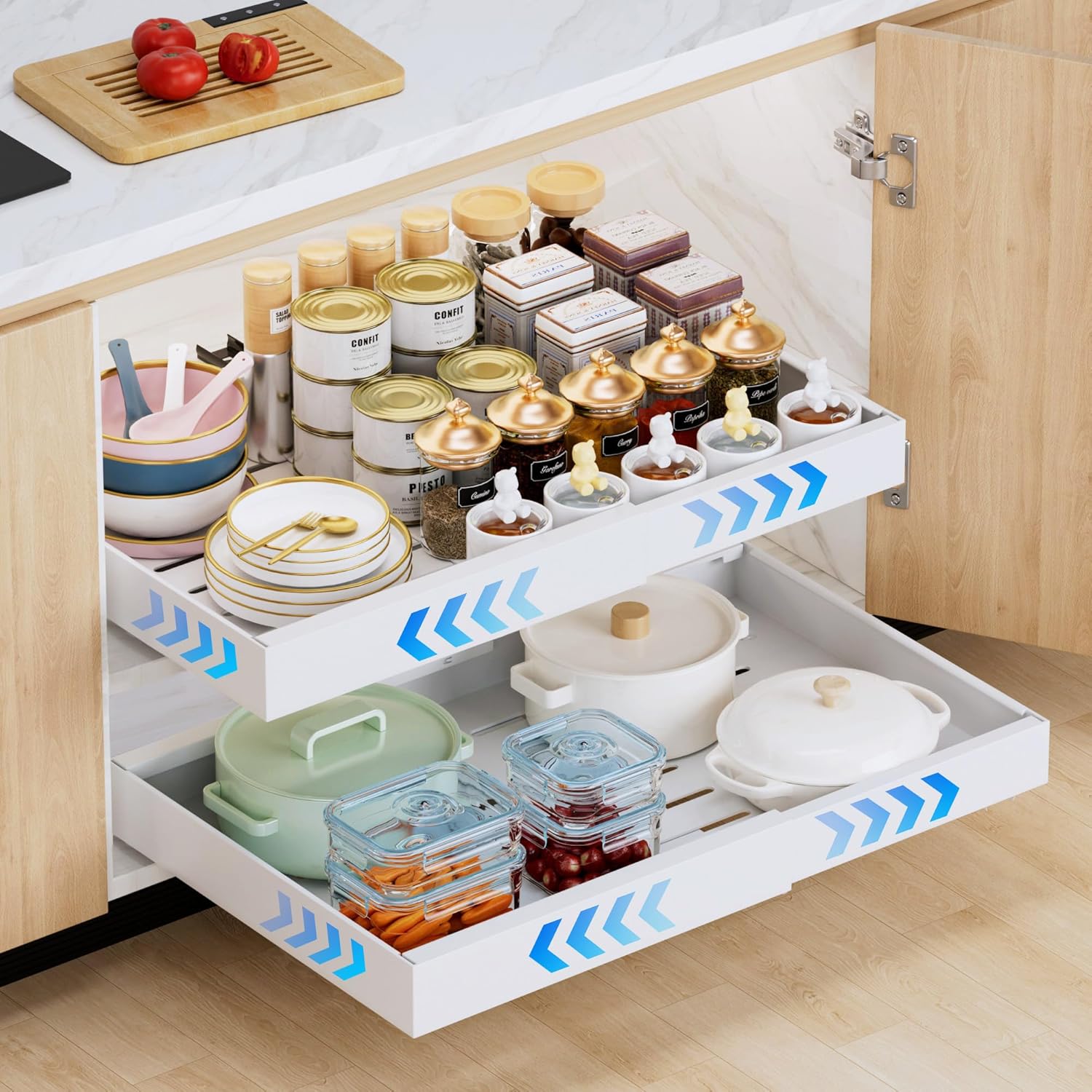 Optimisez Votre Espace avec le Pack de 2 Organisateurs de Placard Extensibles iHomara!