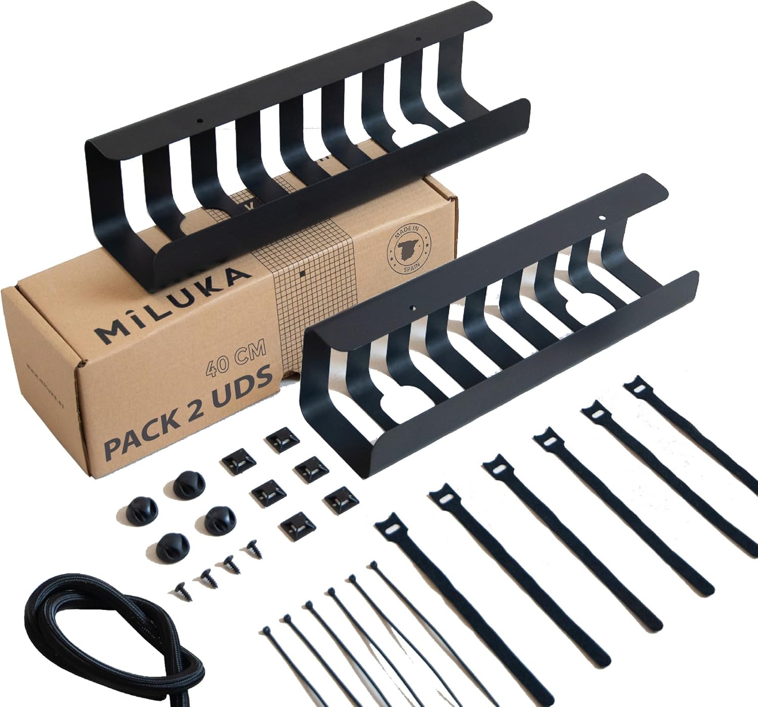 Optimisez Votre Espace avec le Pack de 2 Range Câble Noir Mat !