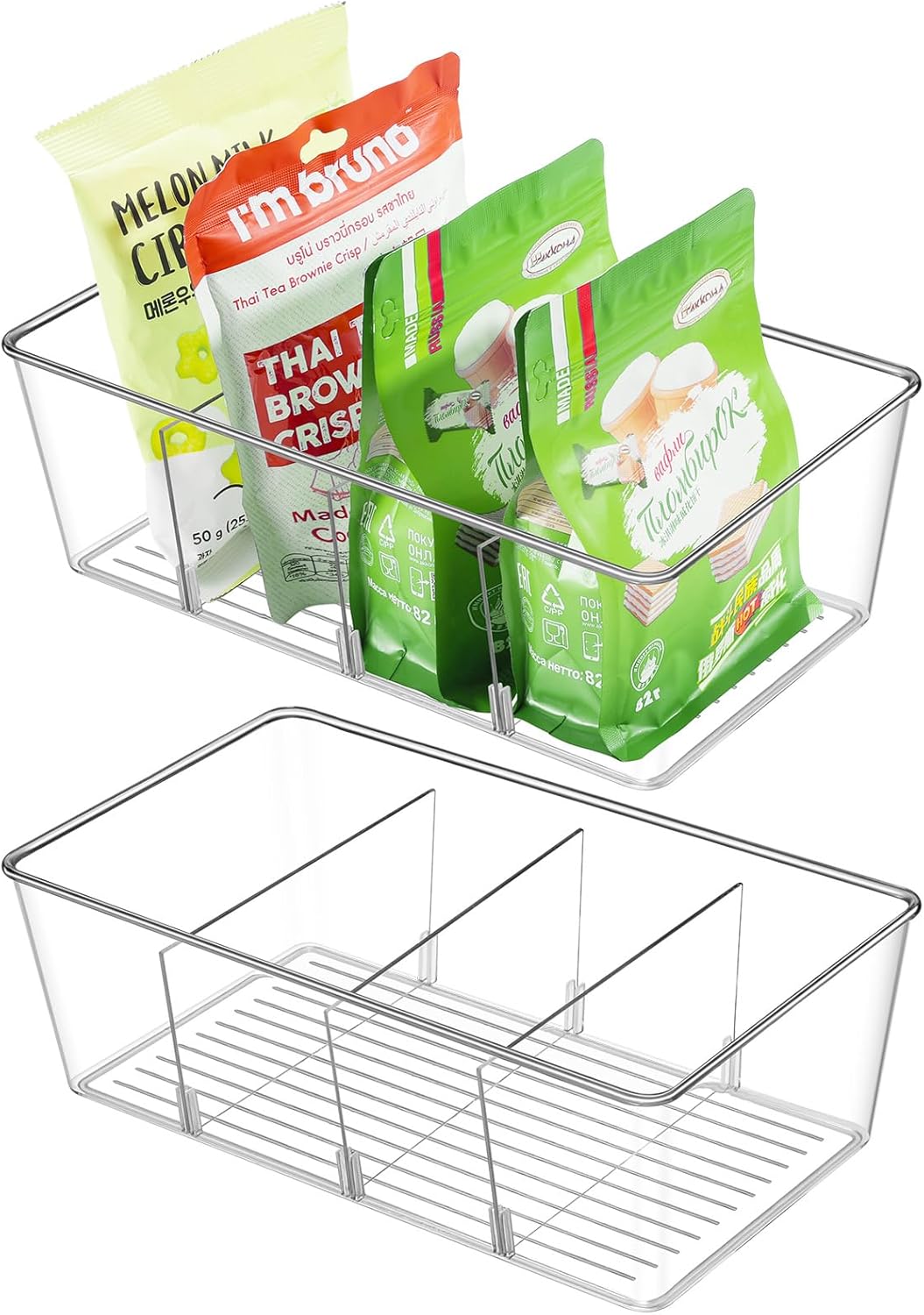 Optimisez votre espace avec les Boîtes de Rangement Frigo AOLLEN : 2 pièces, 8 Compartiments!