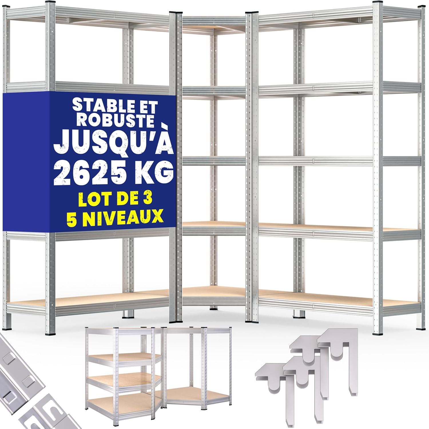 Optimisez Votre Espace avec les Étagères Métalliques Modulables Monzana® : Idéales pour Garage et Atelier!