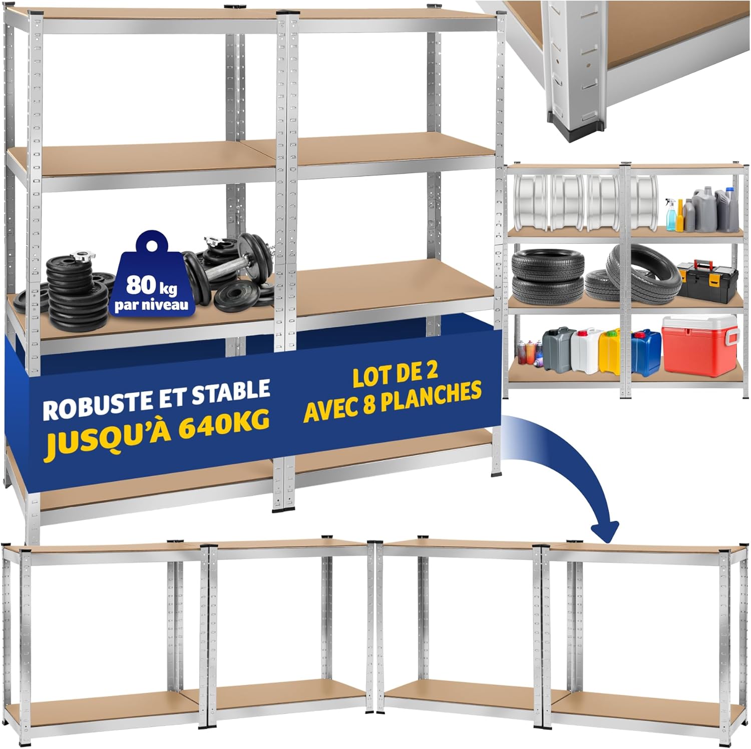 Optimisez Votre Espace avec les Étagères Métalliques TecTake : Le Lot Parfait pour Garage et Atelier!