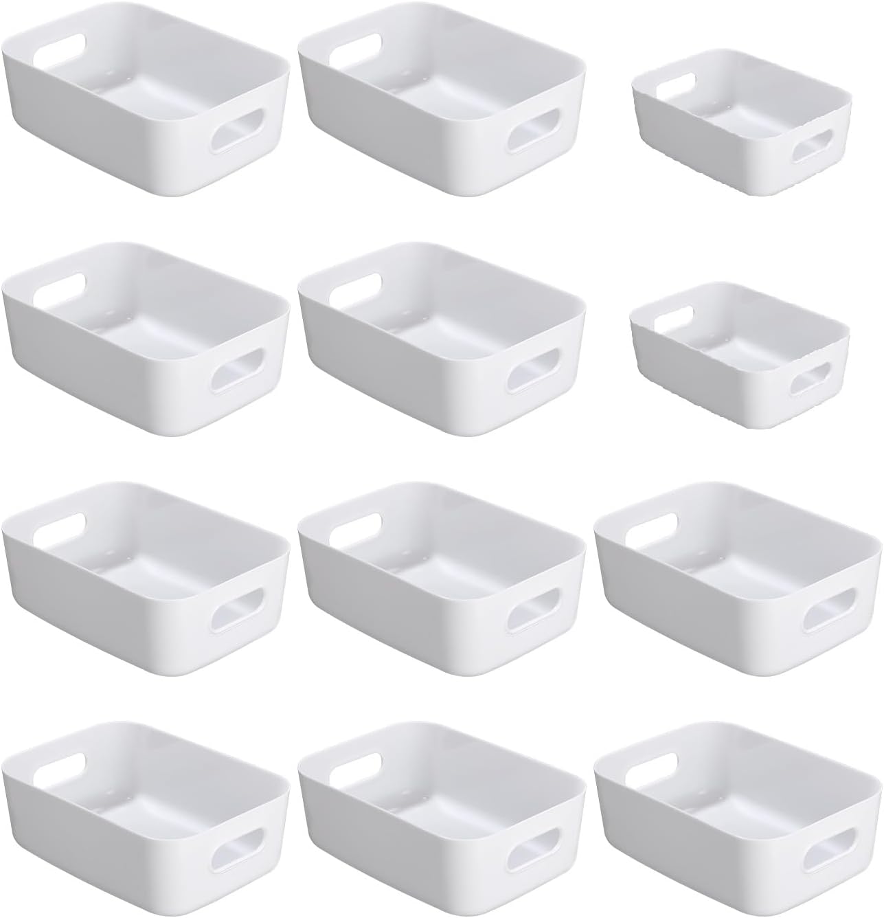Optimisez votre espace : Avis sur le Lot de 12 Paniers de Rangement en Plastique Blanc