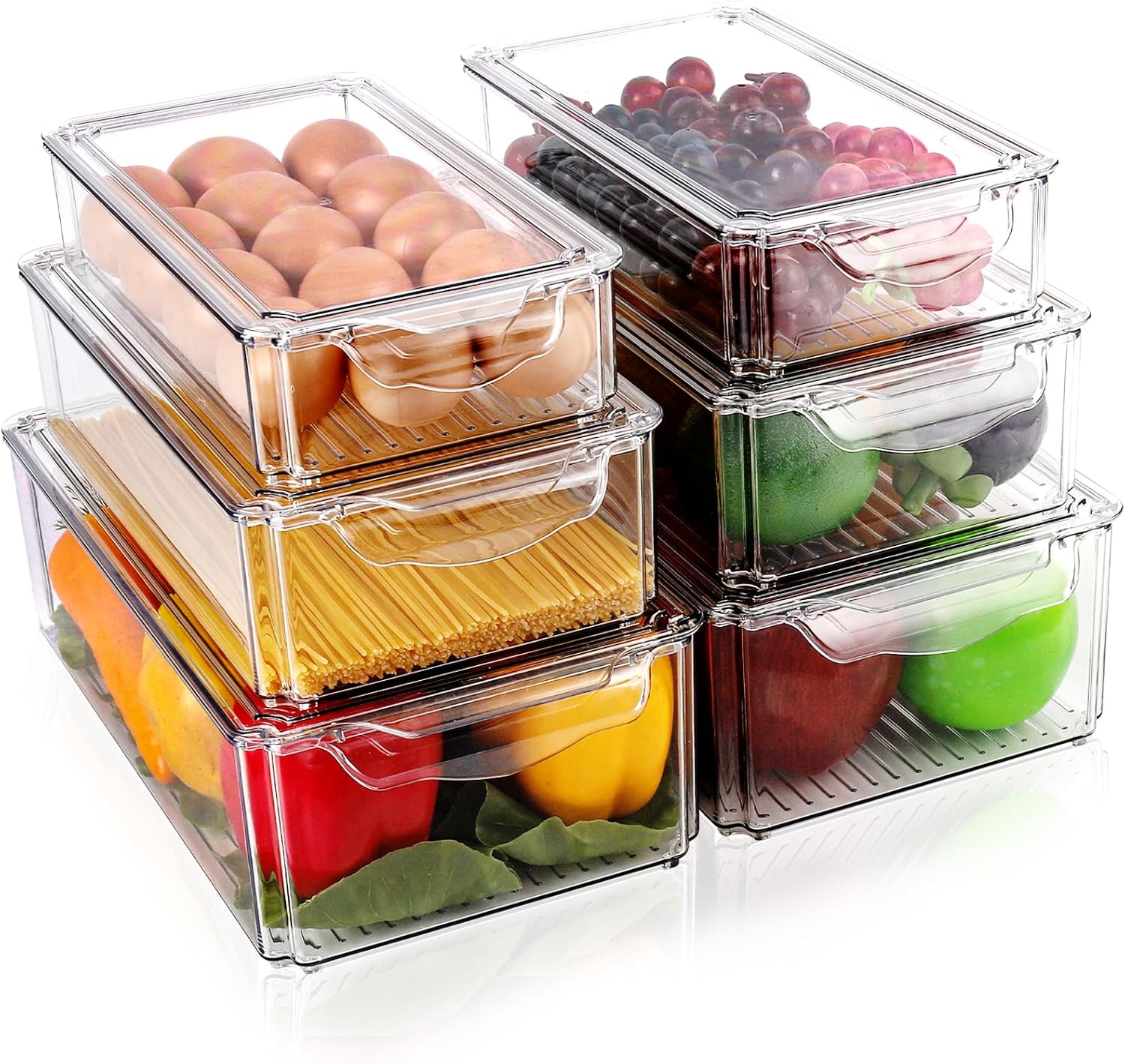 Optimisez Votre Frigo avec le Lot de 6 Boîtes de Rangement Diealles !