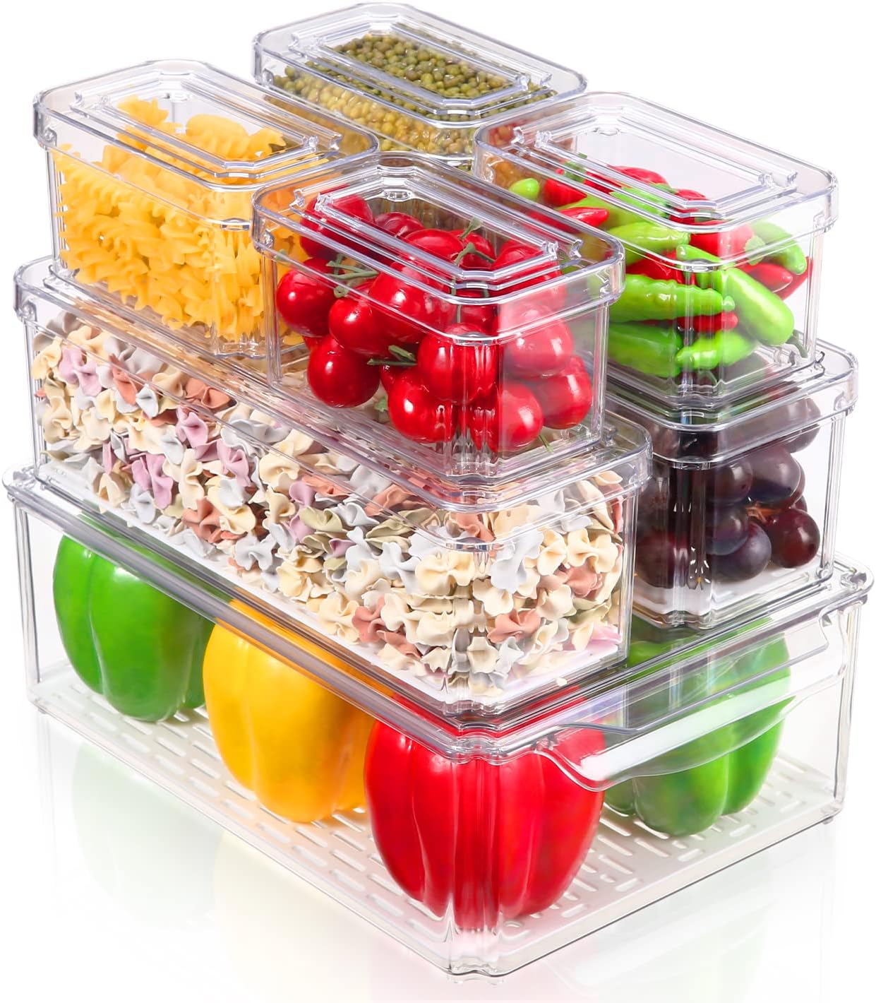 Optimisez Votre Frigo avec le Lot de 7 Boîtes de Rangement Transparentes !
