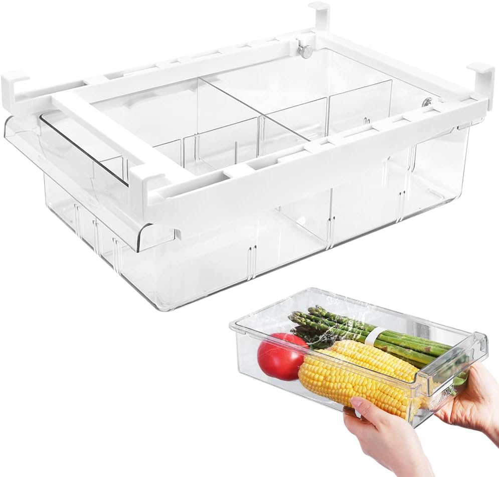 Optimisez Votre Frigo avec le QINERSAW : Rangement Rétractable Pratique et Stylé!