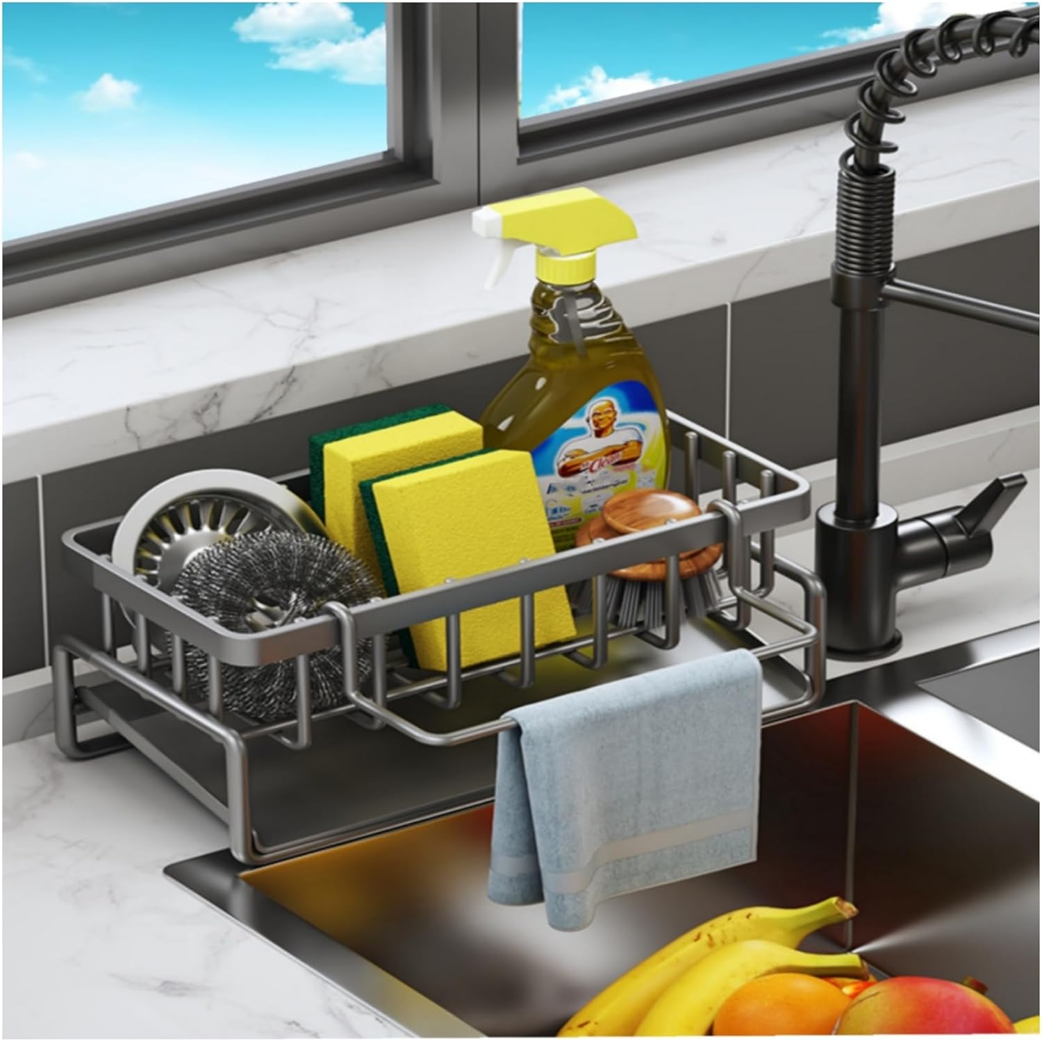 Organisation Optimale : Découvrez le Porte Éponge VILCEN pour Évier de Cuisine!