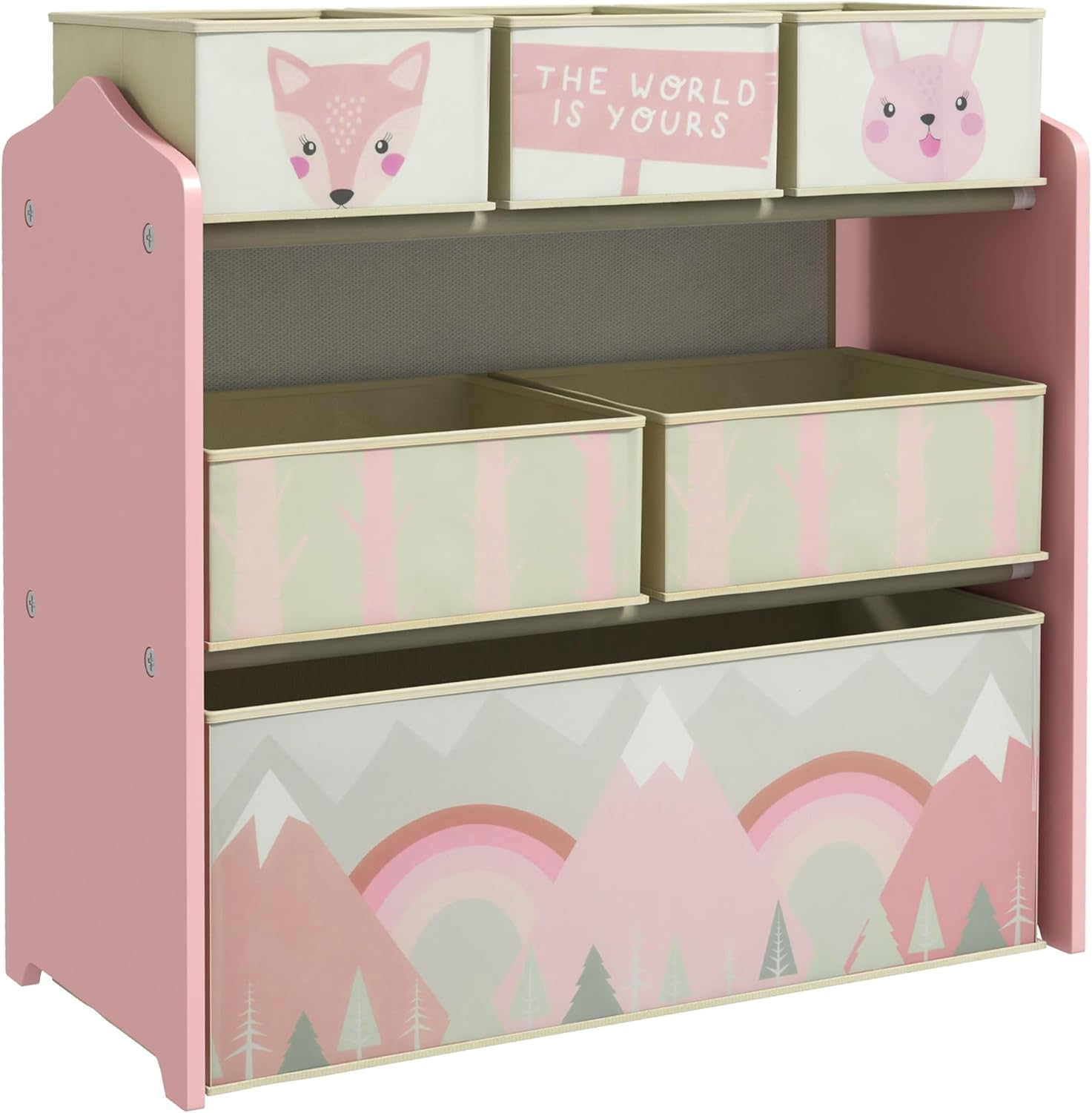 Organisez le Univers de Votre Enfant avec le Meuble de Rangement ZONEKIZ en Rose!