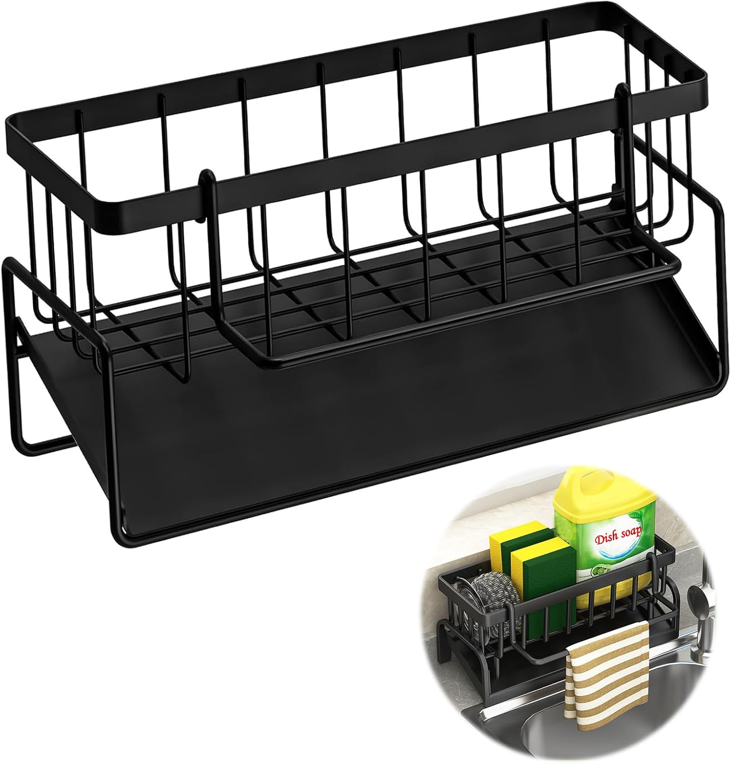 Organisez Votre Cuisine avec le FL HUA : Porte Éponge Noir Pratique et Élégant!