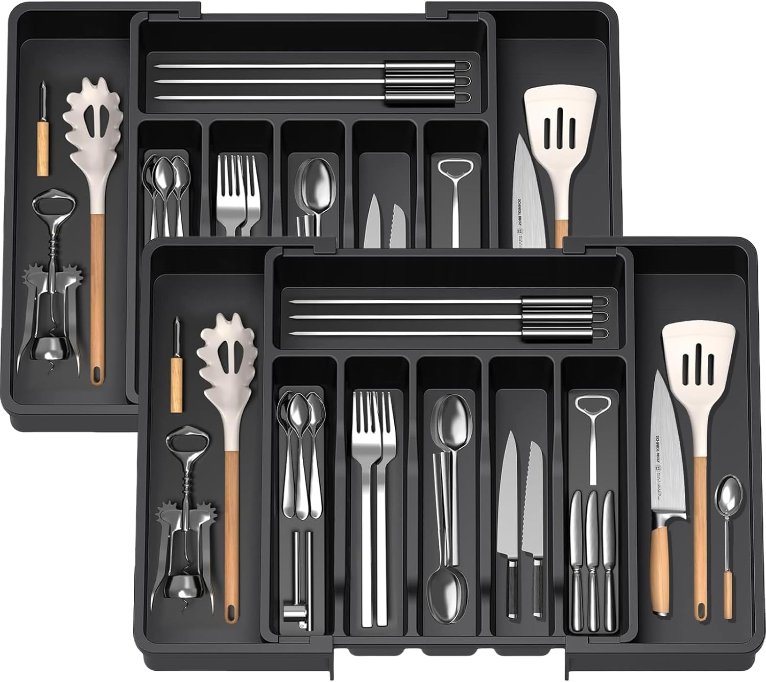 Organisez Votre Cuisine avec le KOOSREEL: Plateau d'Ustensiles Extensible en Plastique!