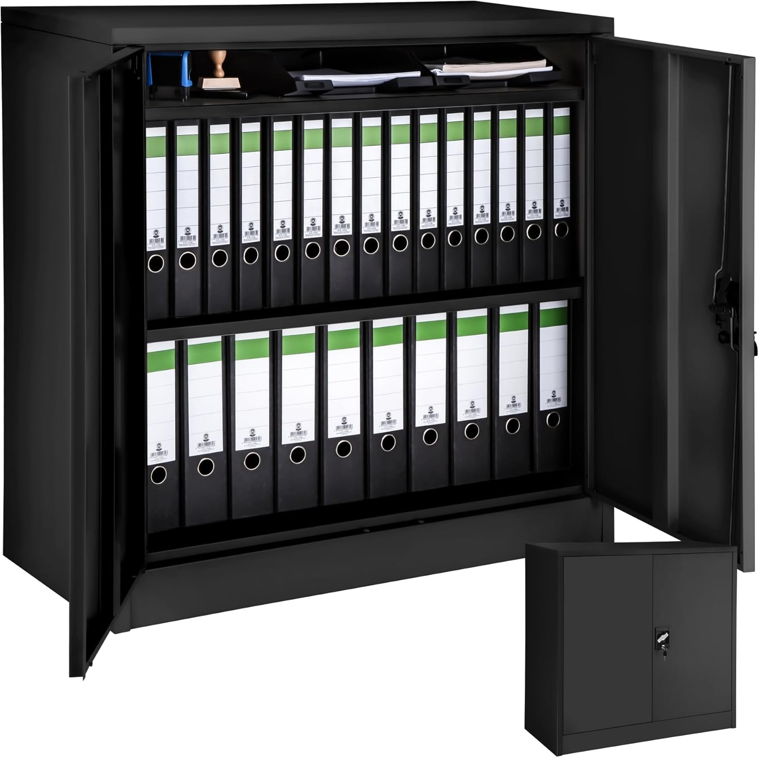 Organisez votre Espace avec l'Armoire de Bureau Métallique Tectake® : Sécurité et Rangement Optimal!