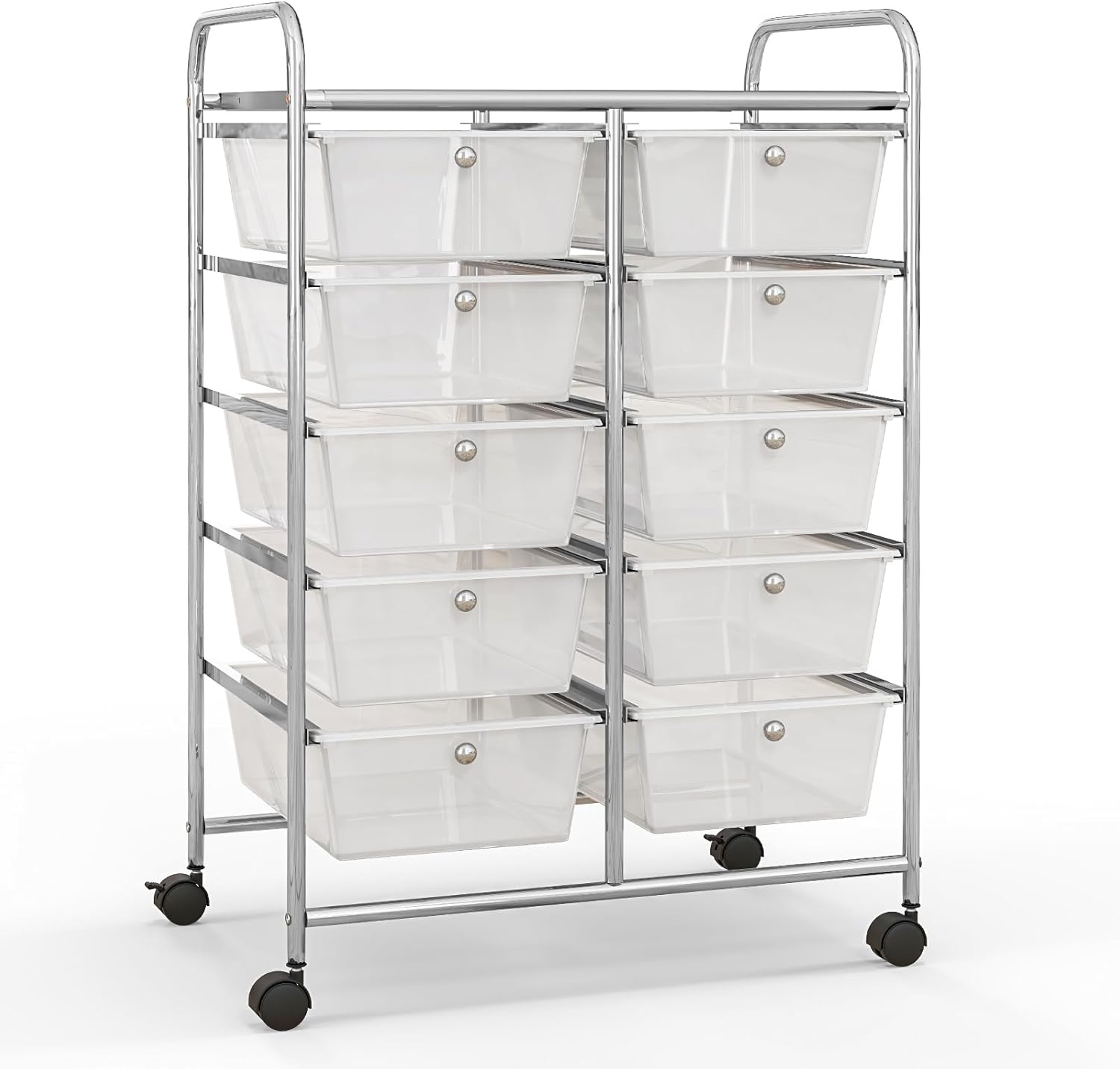 Organisez Votre Espace avec le Chariot à 10 Tiroirs KOMFOTTEU : Pratique et Élégant!