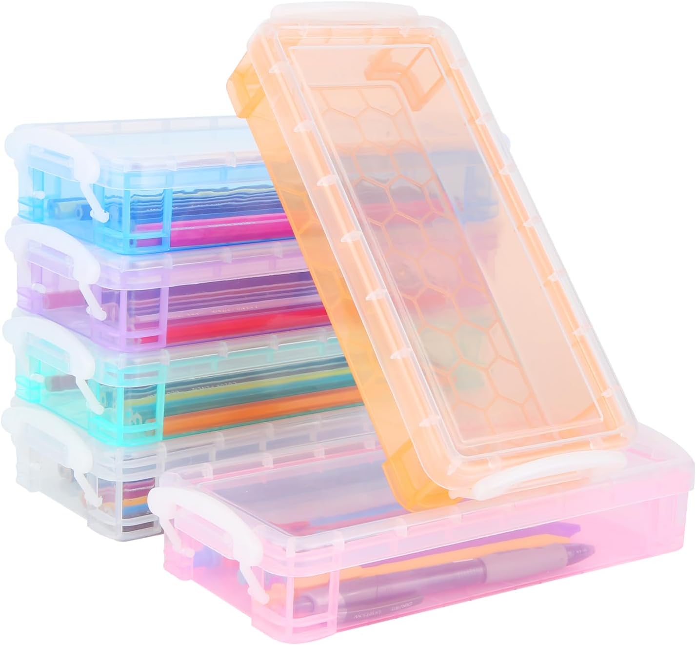 Organisez Votre Espace Créatif avec le Lot de 6 Boîtes à Crayons FAMCUCHE!
